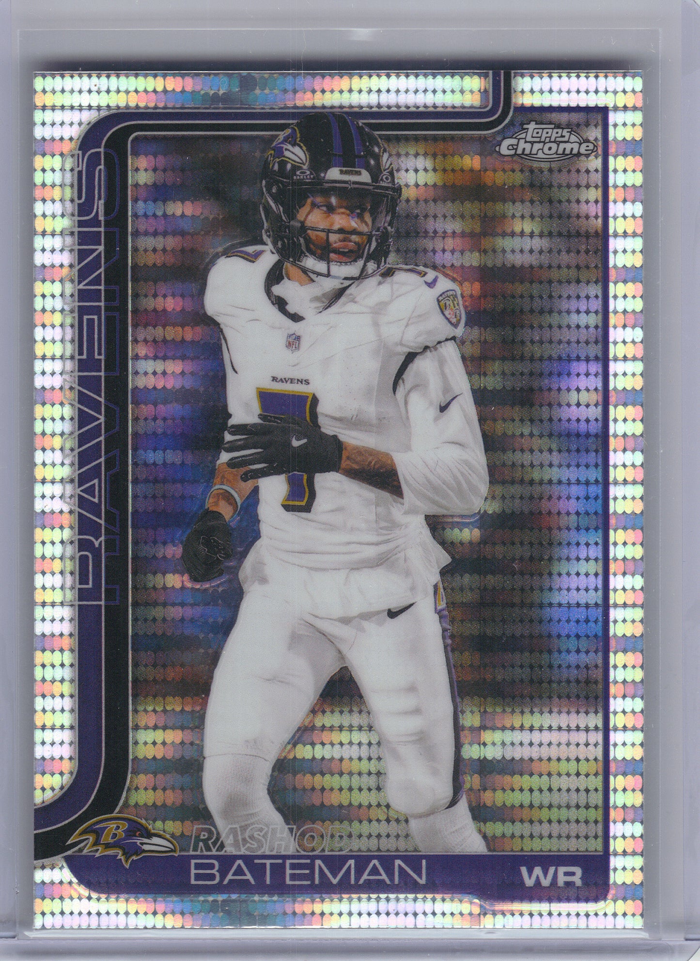 2025 Topps Chrome #21 Rashod Bateman Pulsar Refractor Baltimore Ravens