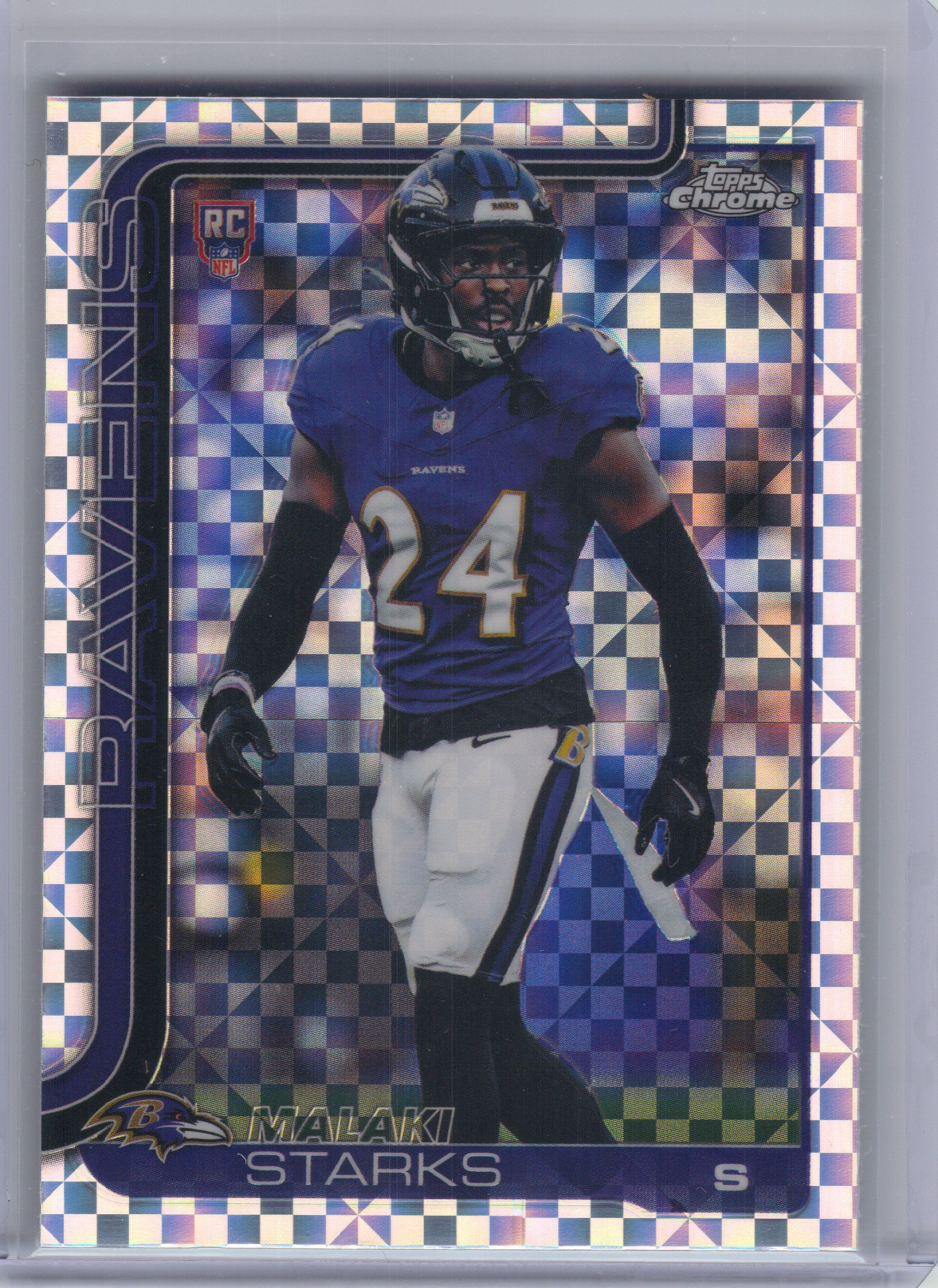 2025 Topps Chrome #347 Malaki Starks X-Fractor Baltimore Ravens RC