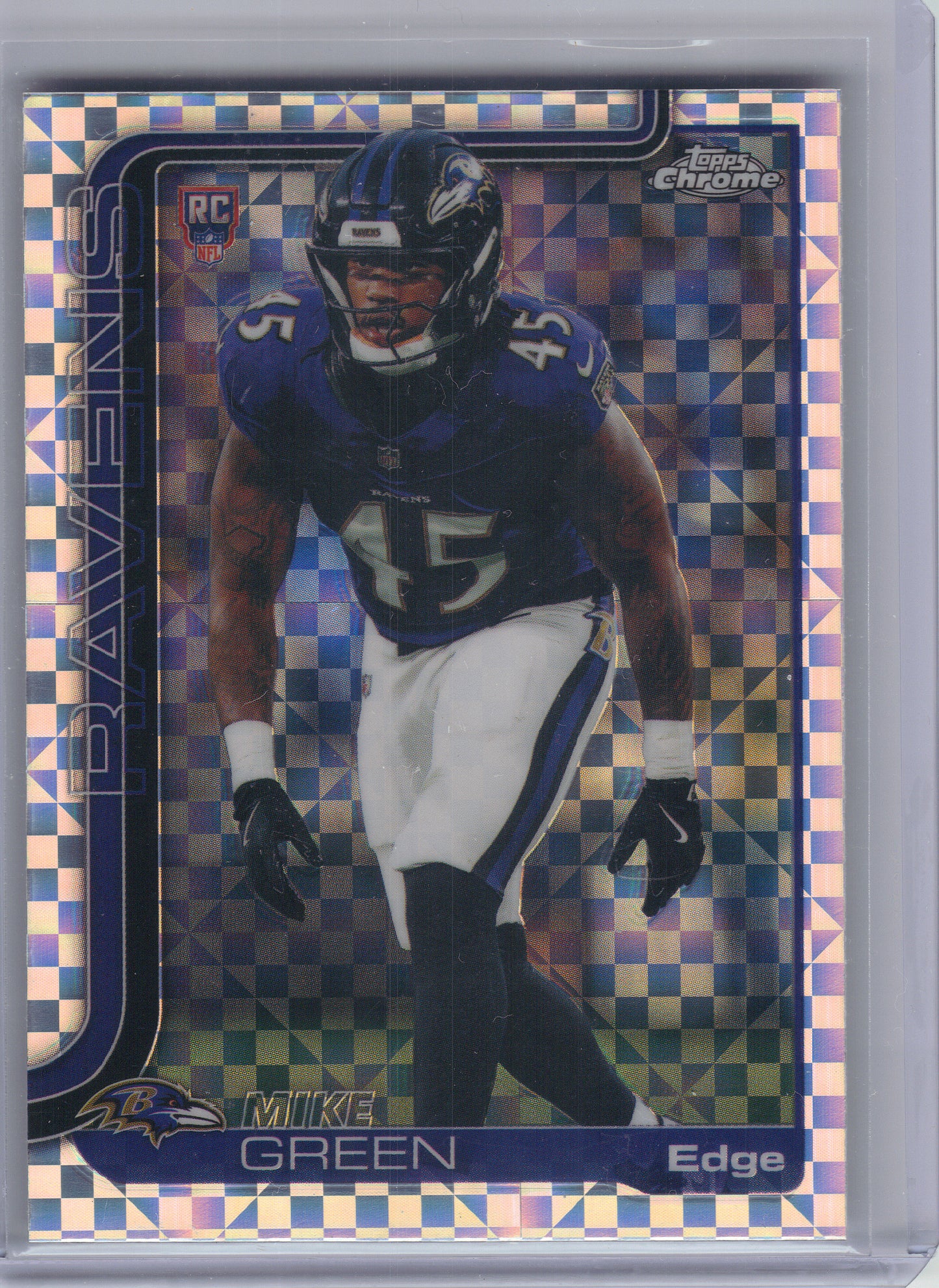 2025 Topps Chrome #376 Mike Green X-Fractor Baltimore Ravens RC