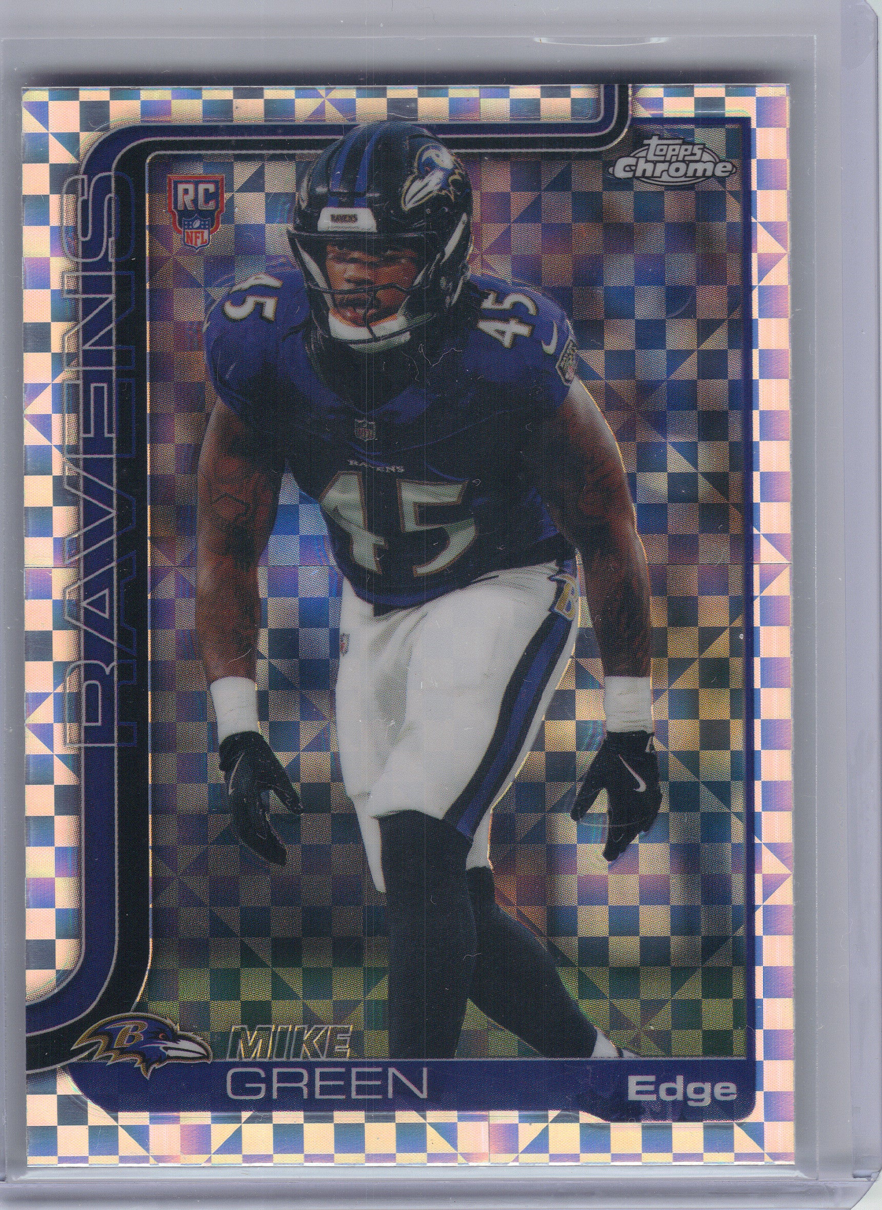 2025 Topps Chrome #376 Mike Green X-Fractor Baltimore Ravens RC