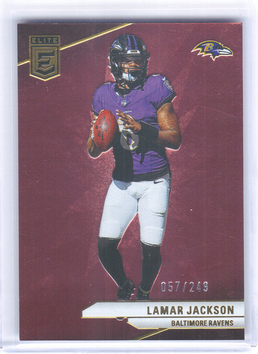 2024 Donruss Elite #75 Lamar Jackson Maroon #/249 Baltimore Ravens SN