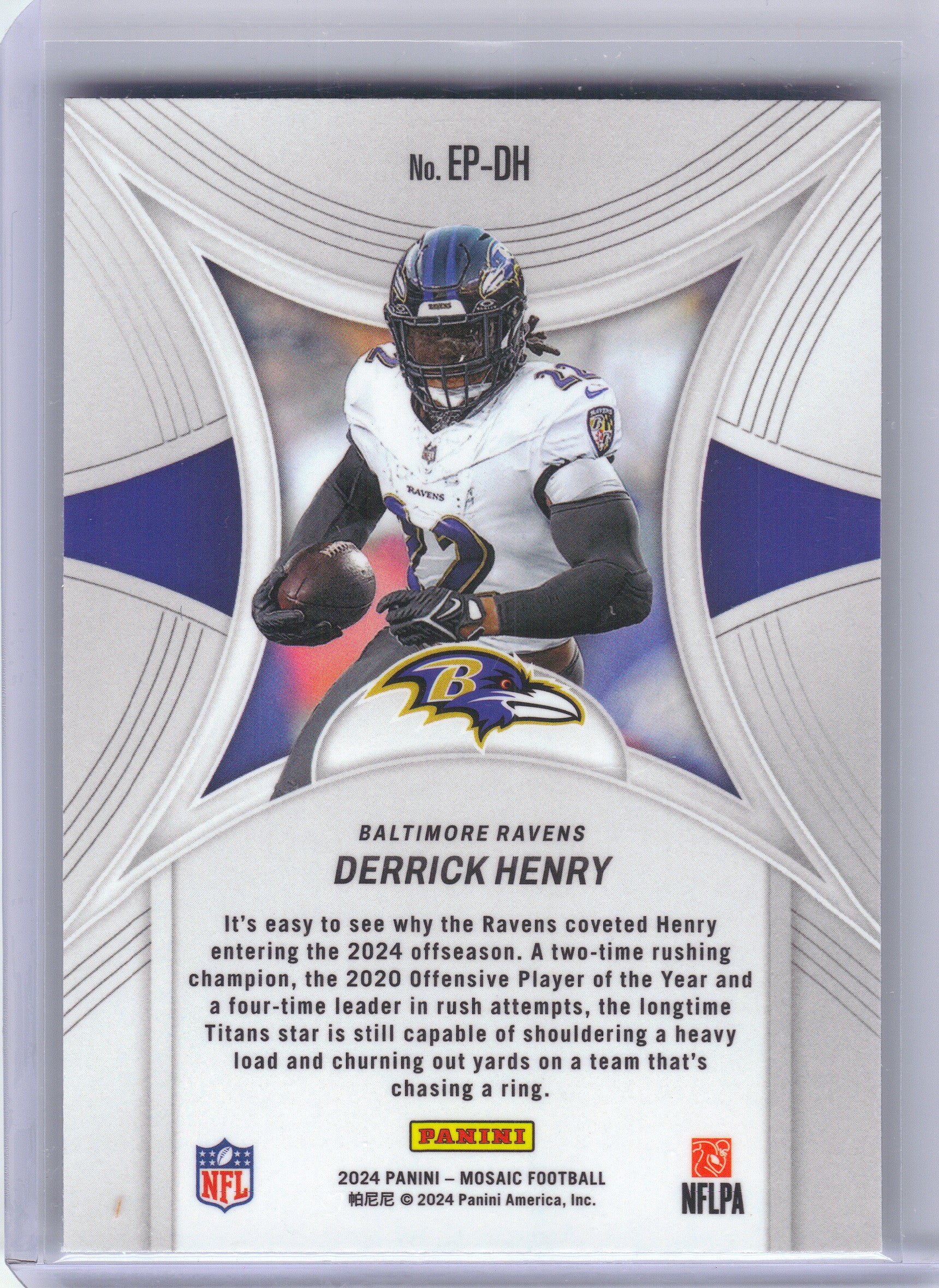 2024 Panini Mosaic #EP-DH Derrick Henry Epic Performers Baltimore Ravens