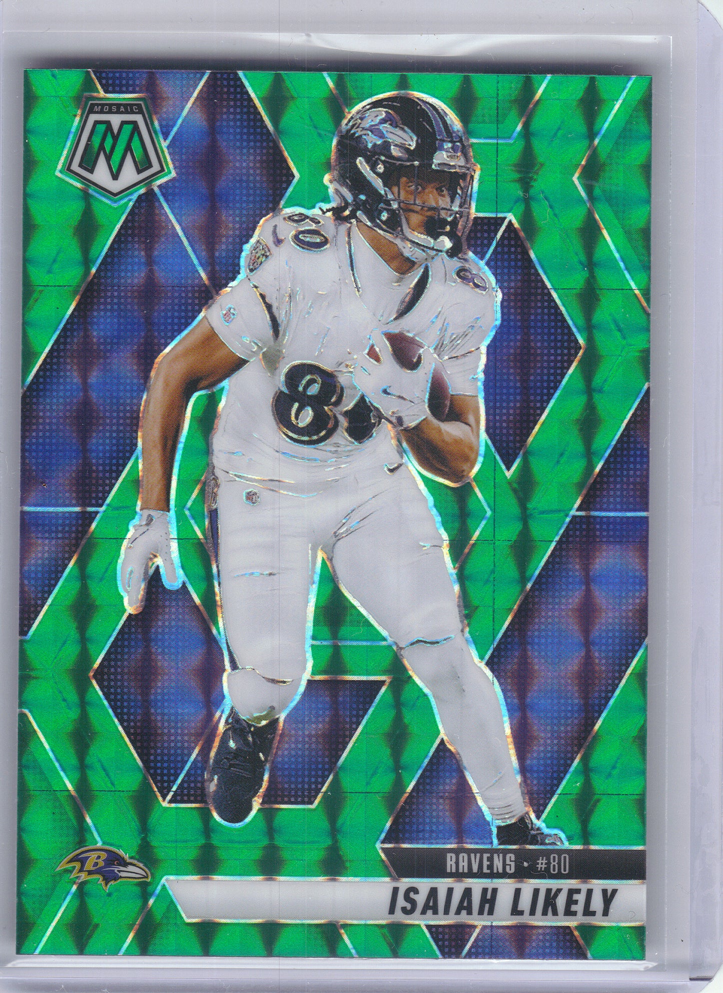 2025 Panini Mosaic #177 Isaiah Likely Mosaic Green Baltimore Ravens