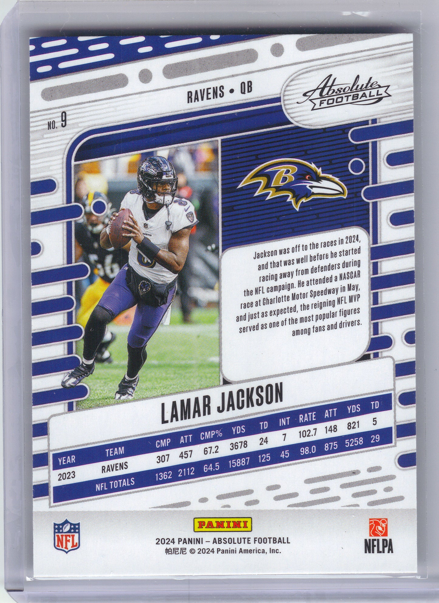 2024 Panini Absolute #9 Lamar Jackson Retail Baltimore Ravens