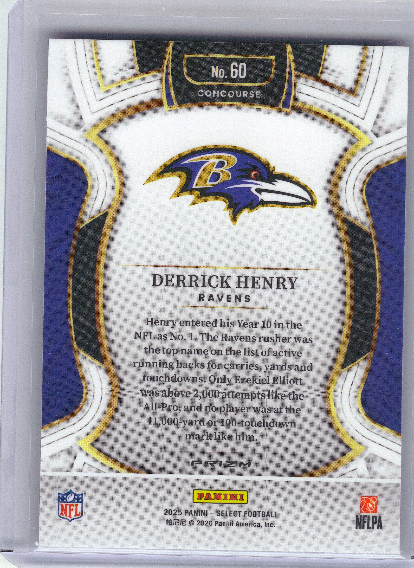 2025 Panini Select #60 Derrick Henry Pink Prizm Shock Baltimore Ravens