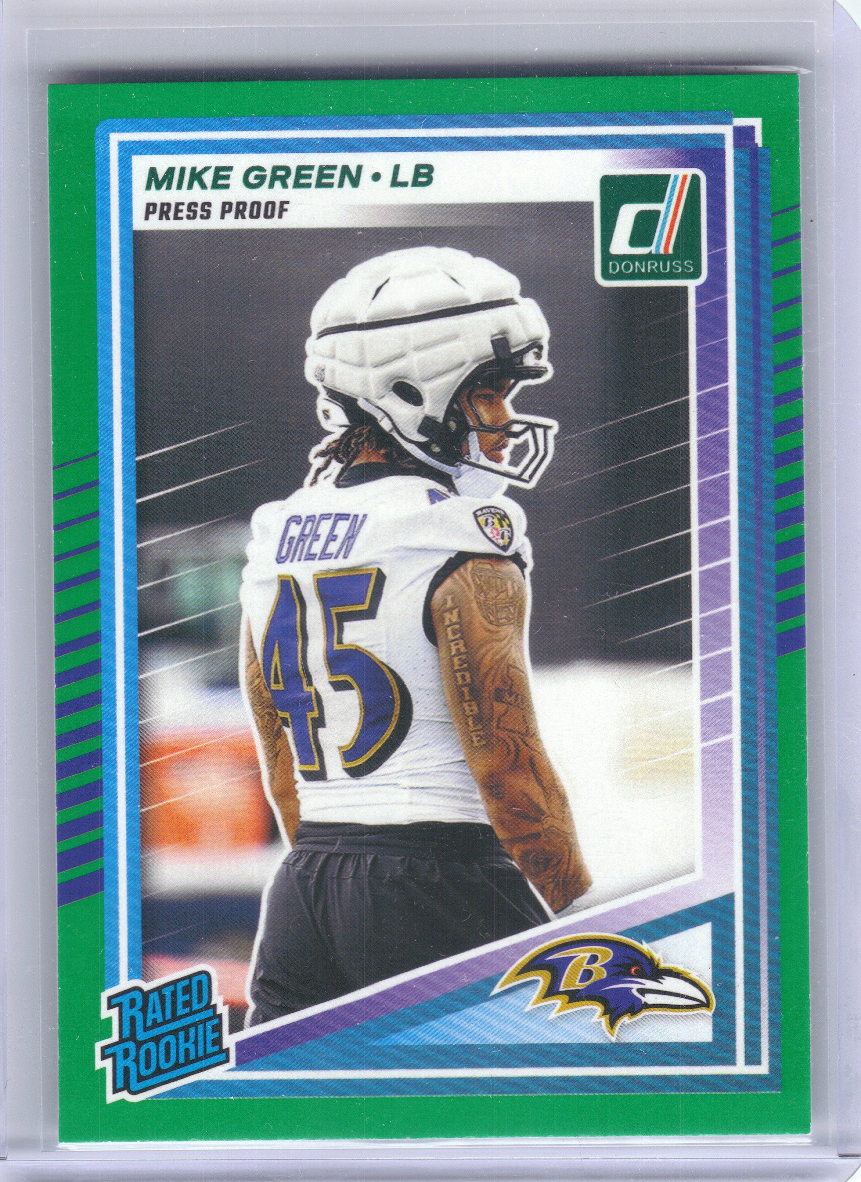 2025 Donruss #397 Mike Green Press Proofs Green Baltimore Ravens RC