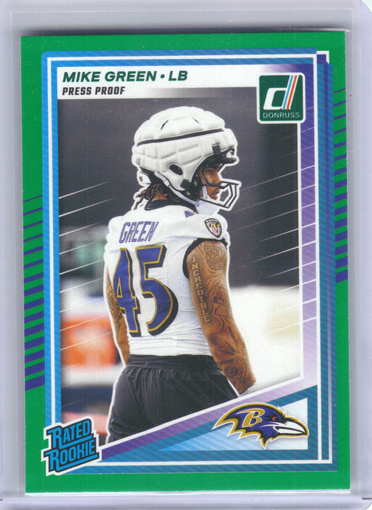 2025 Donruss #397 Mike Green Press Proofs Green Baltimore Ravens RC
