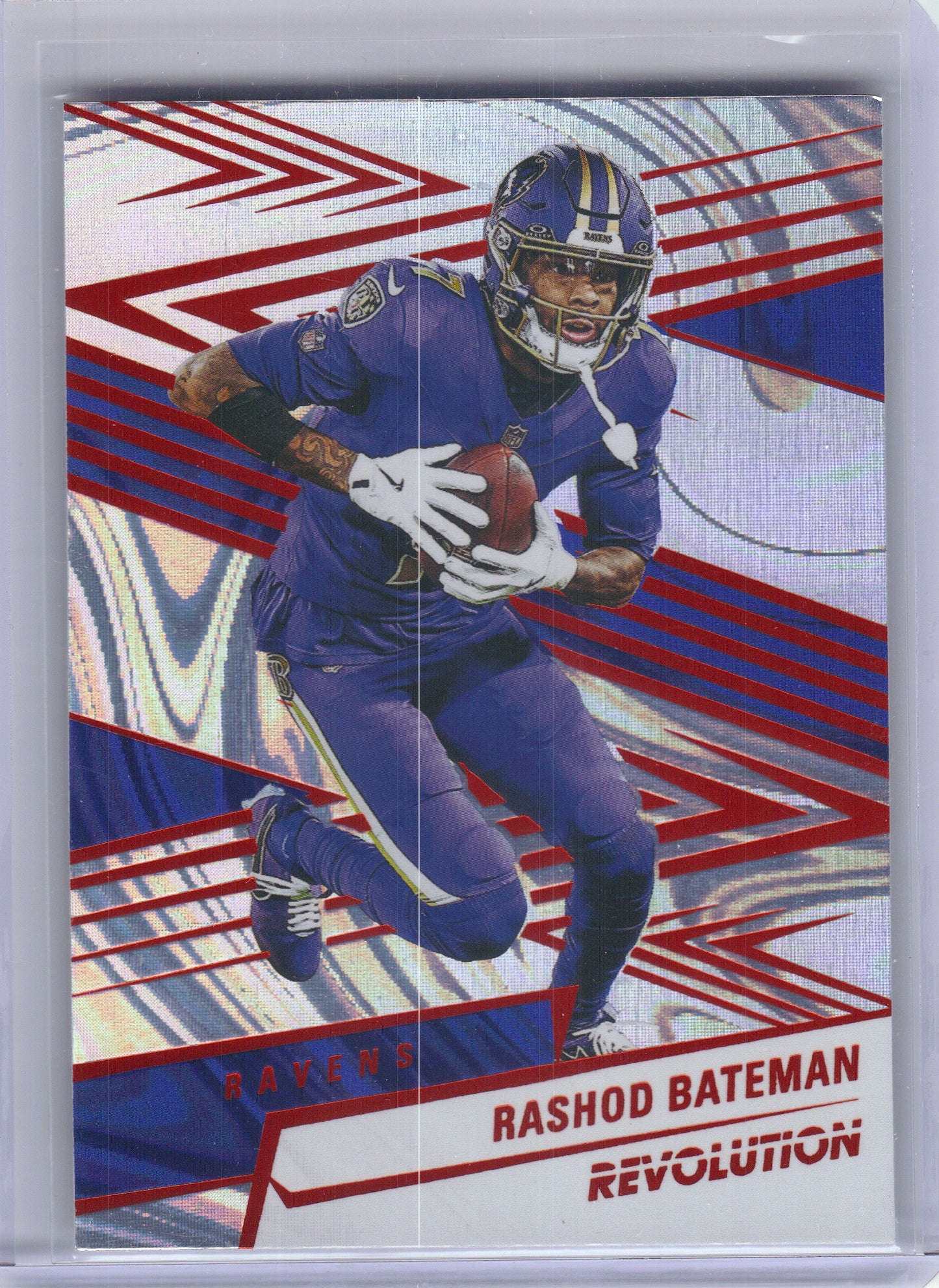 2025 Panini Revolution #131 Rashod Bateman Red Swirl Baltimore Ravens