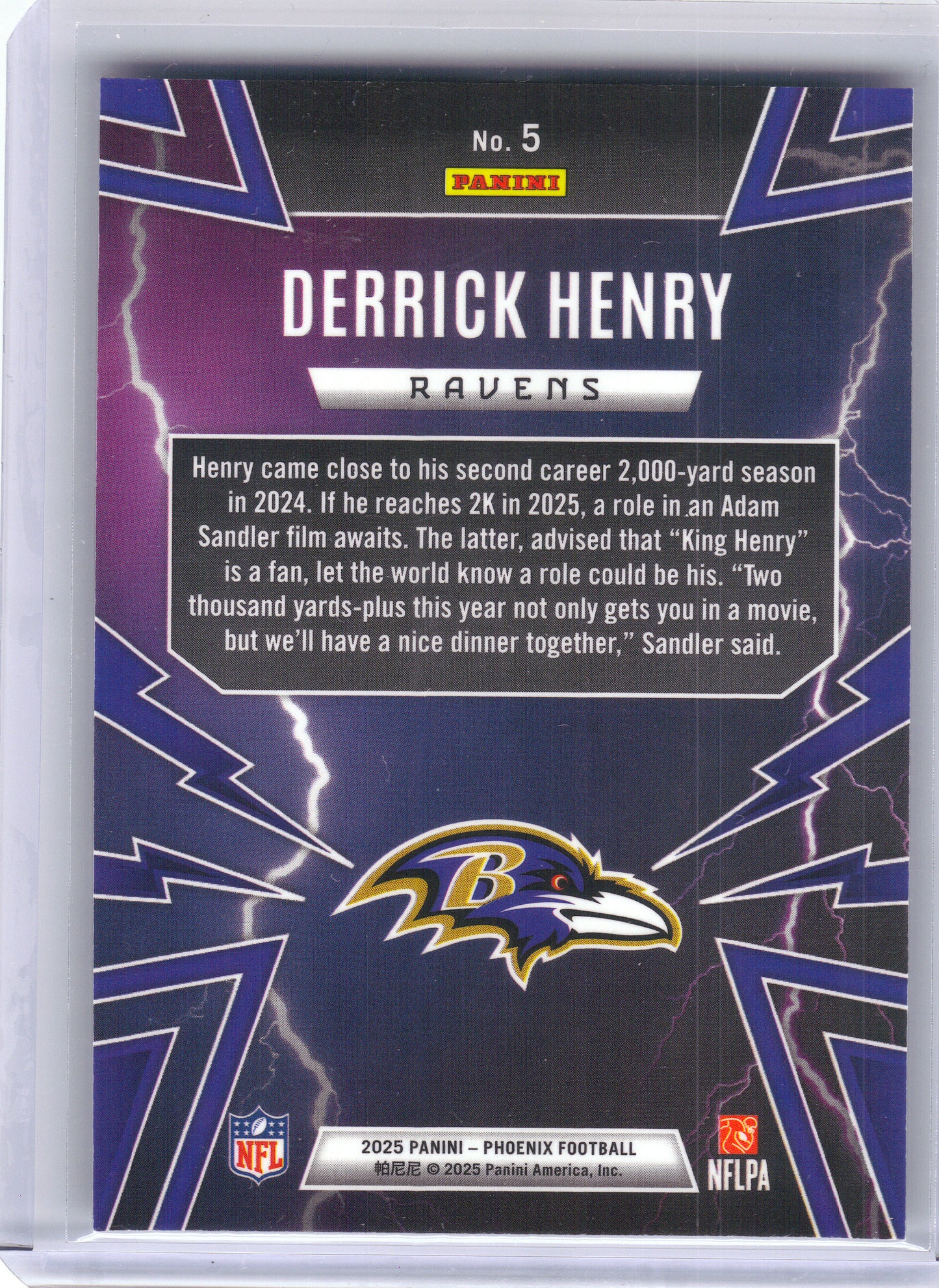 2025 Panini Phoenix #5 Derrick Henry Thunderbirds Baltimore Ravens