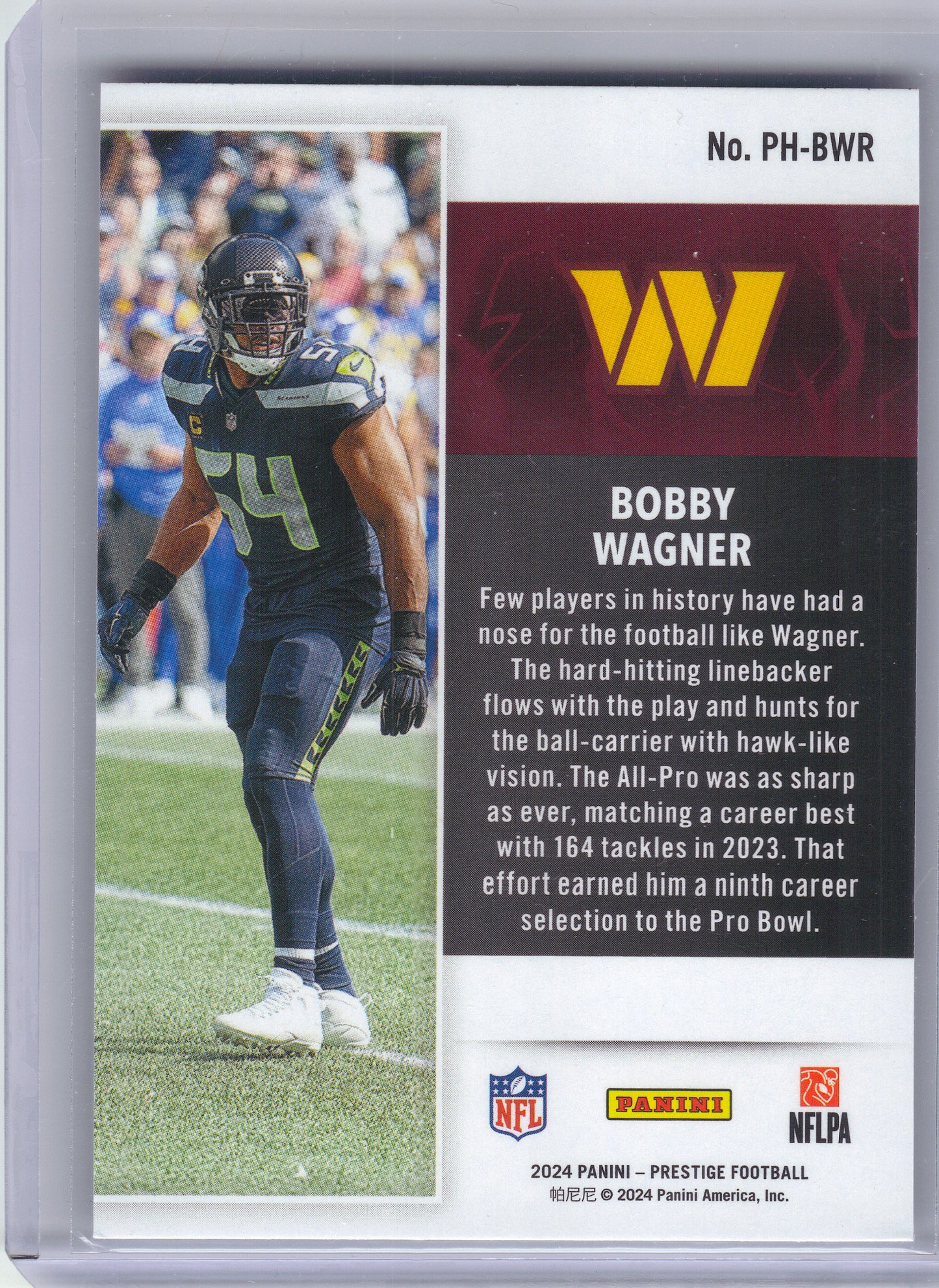 2024 Panini Prestige #PH-BWR Bobby Wagner Power House Washington Commanders