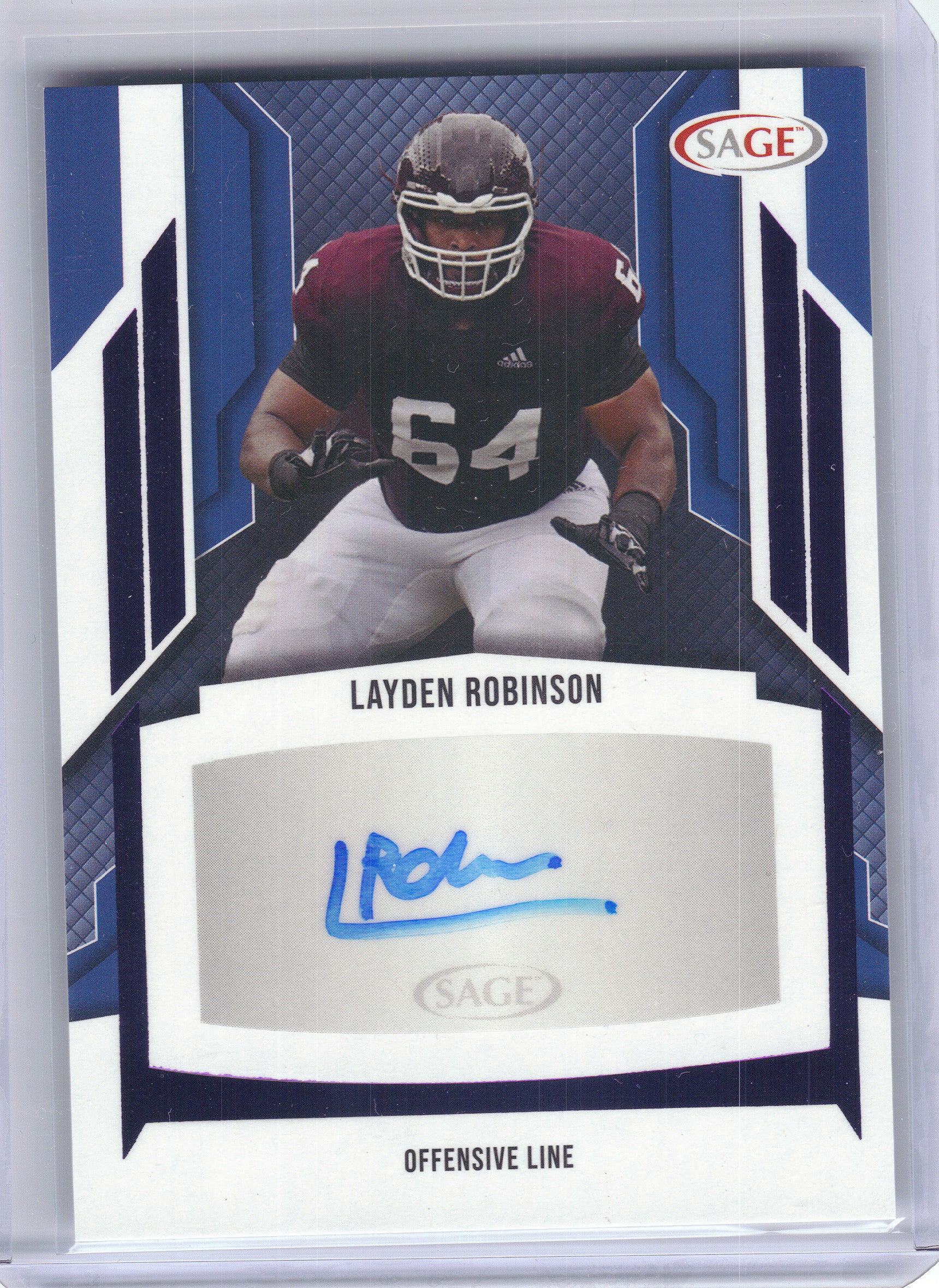 2024 SAGE HIT #A-LR Layden Robinson Autographs Silver (Low Series) Texas A&M Aggies AU