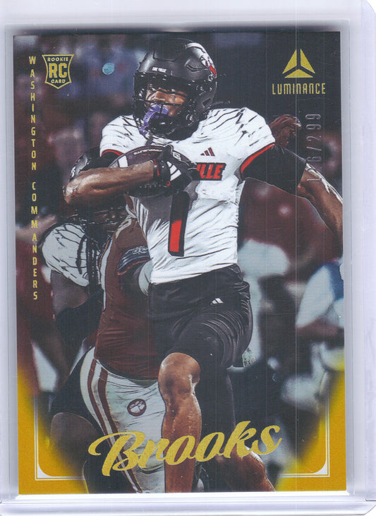 2025 Panini Luminance #132 Ja'Corey Brooks Gold #/299 Washington Commanders SN,RC