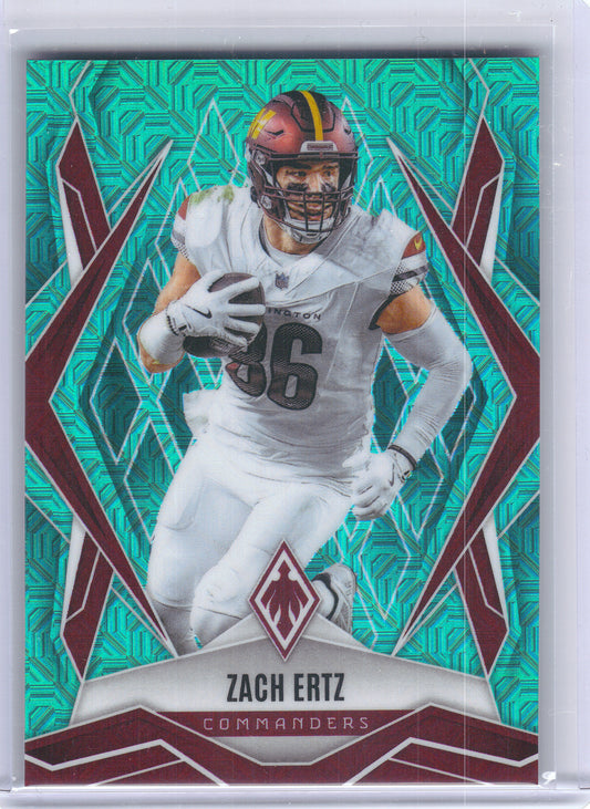 2025 Panini Phoenix #32 Zach Ertz Teal Mojo Prizm #/50 Washington Commanders SN