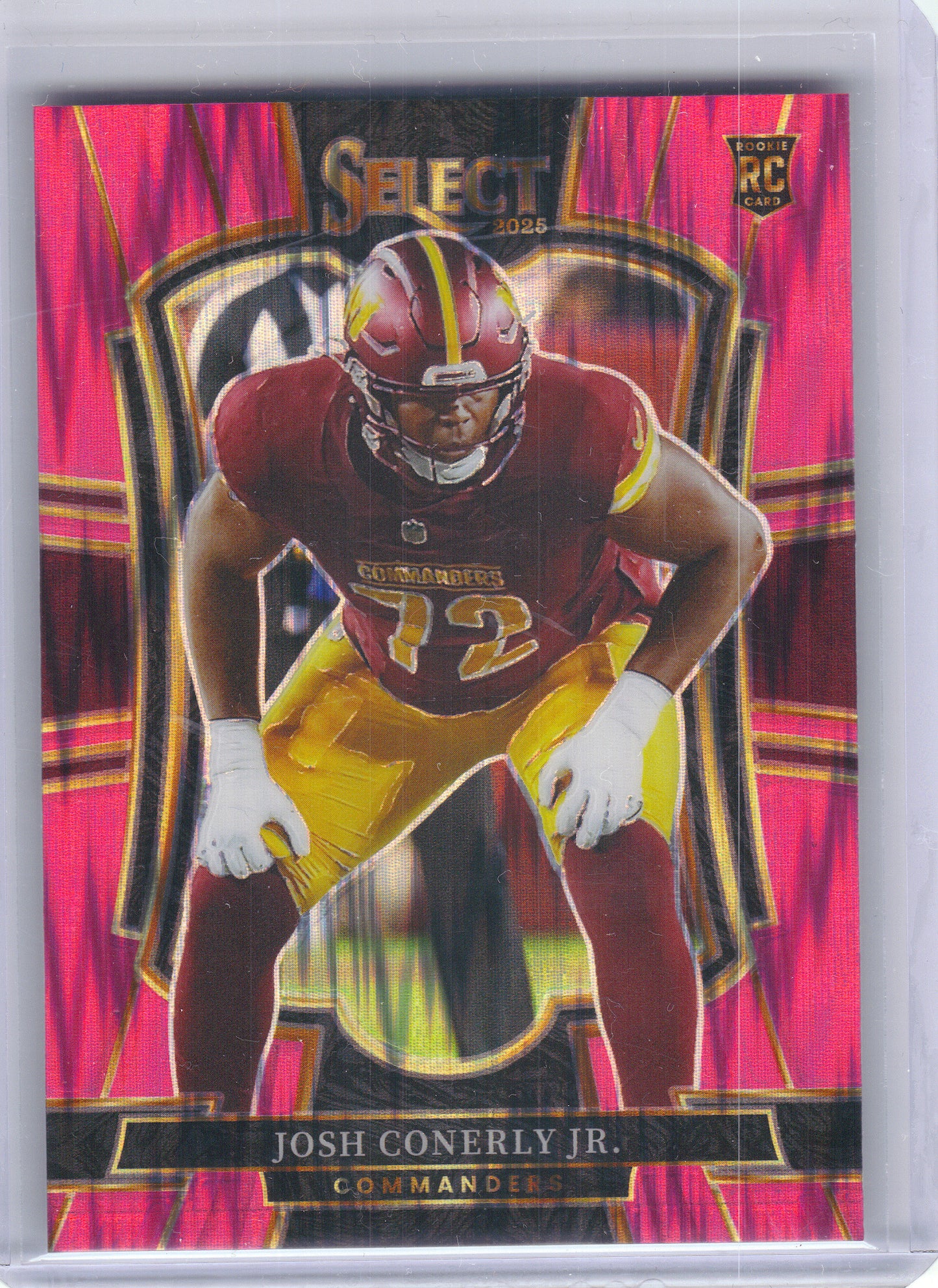 2025 Panini Select #187 Josh Conerly Jr. Pink Prizm Shock Washington Commanders