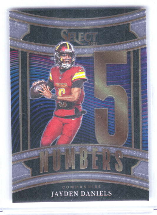 2025 Panini Select #22 Jayden Daniels Select Numbers x Washington Commanders