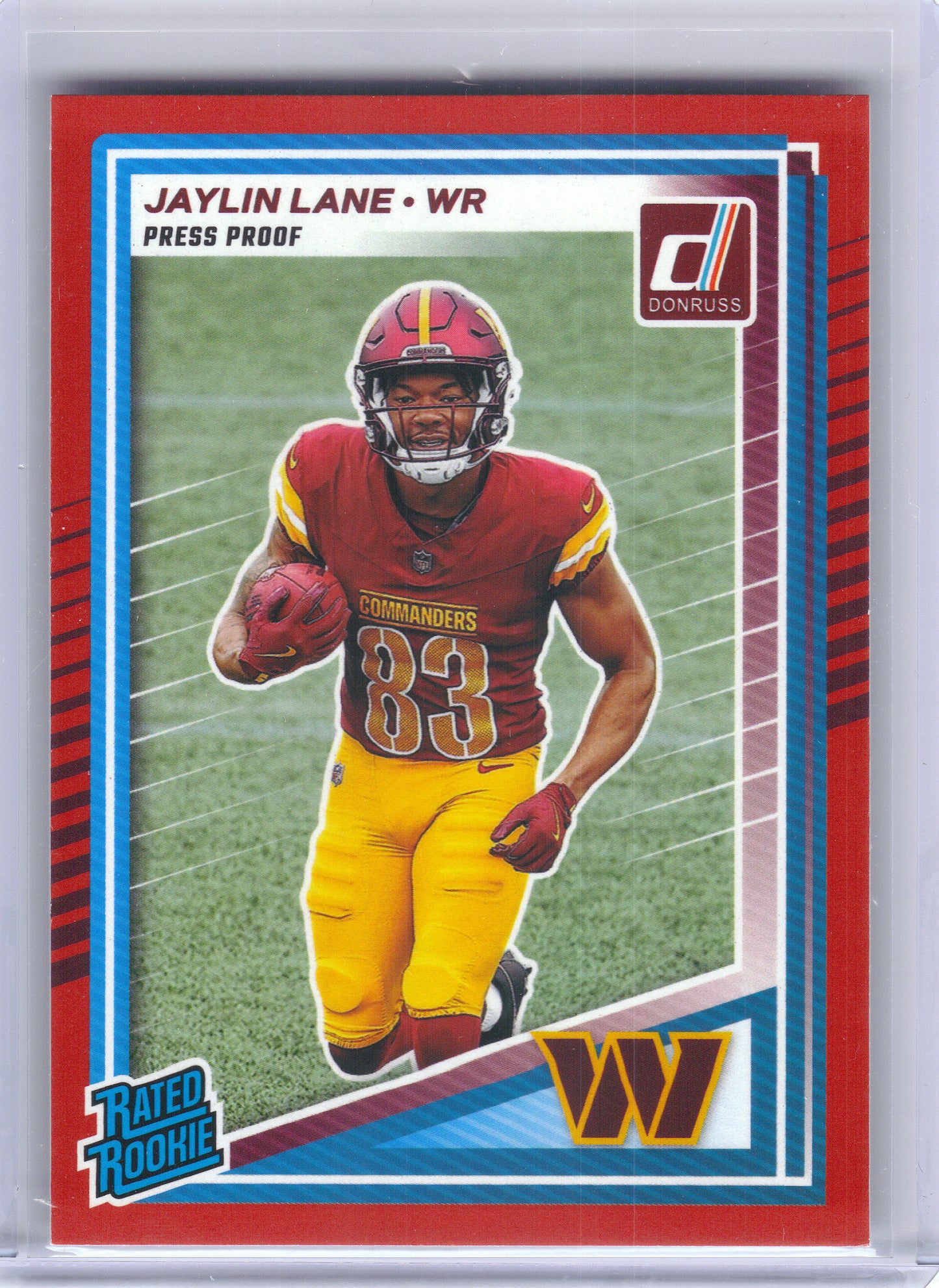 2025 Donruss #335 Jaylin Lane Press Proofs Red Washington Commanders RC