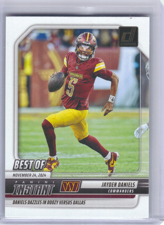 2025 Donruss #INS-JDS Jayden Daniels Best of Instant Washington Commanders