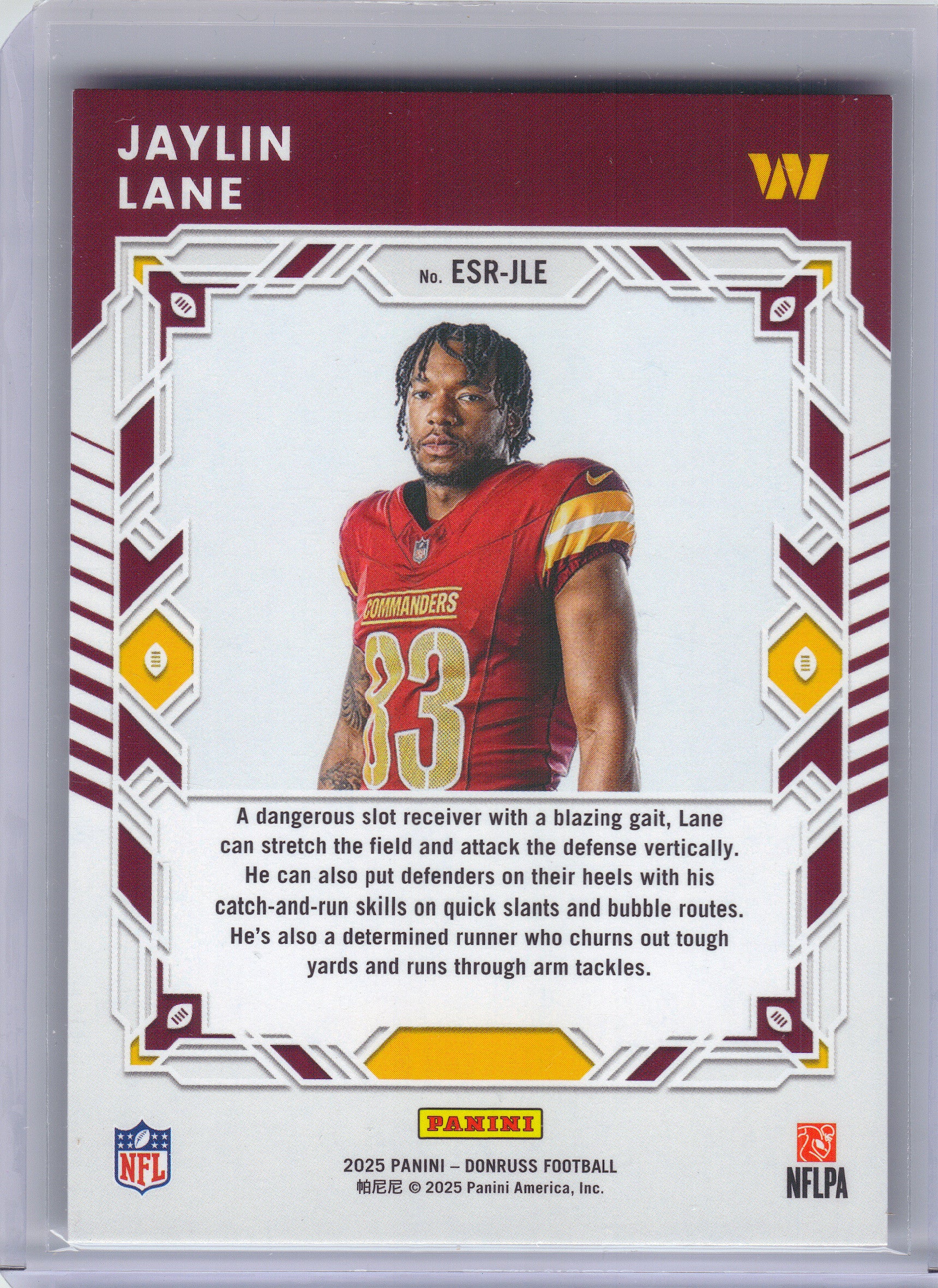 2025 Donruss #ESR-JLE Jaylin Lane The Elite Series Rookies Washington Commanders