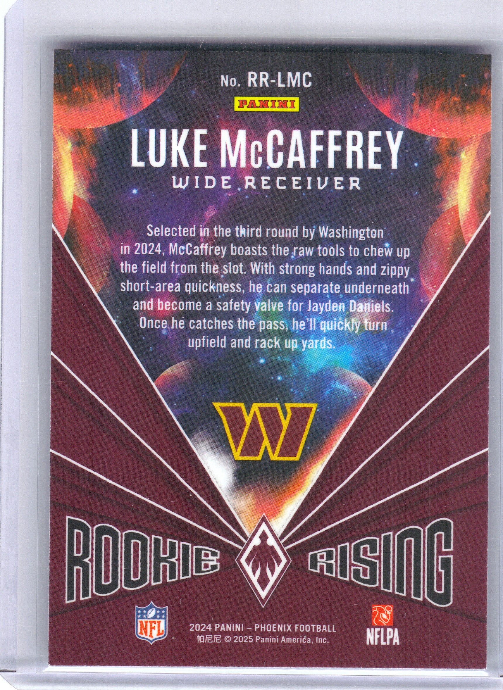2024 Panini Phoenix #RR-LMC Luke McCaffrey Rookie Rising Wave Washington Commanders