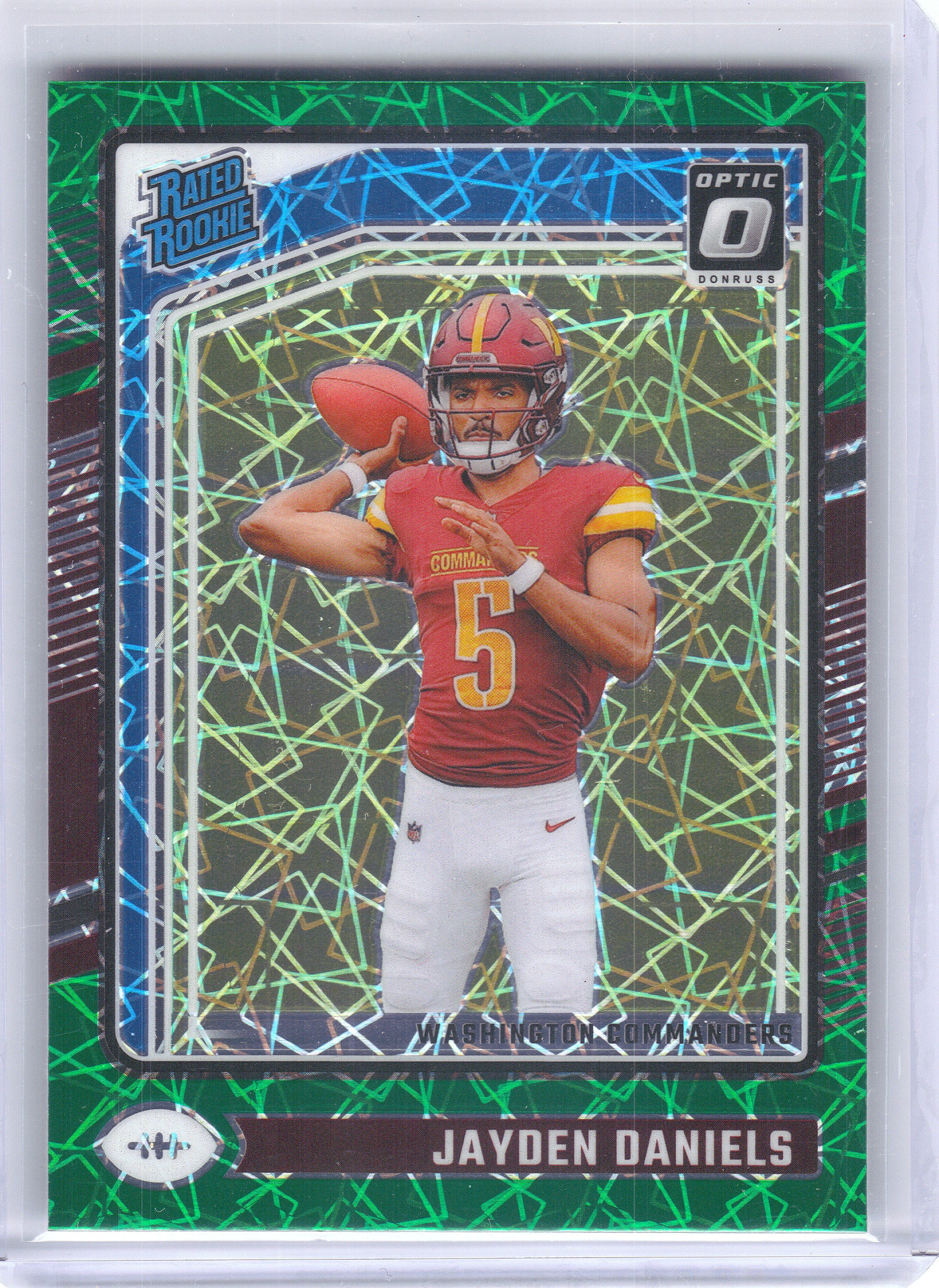 2024 Donruss Optic #248 Jayden Daniels Green Velocity Washington Commanders