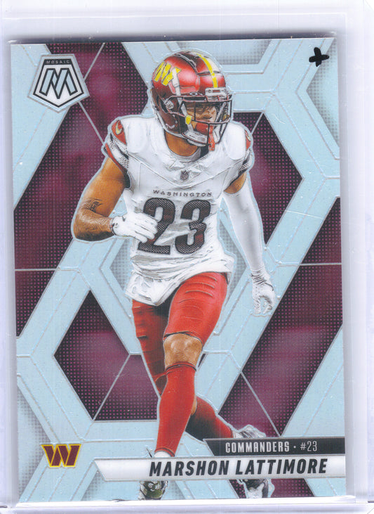 2025 Panini Mosaic #7 Marshon Lattimore Silver Washington Commanders