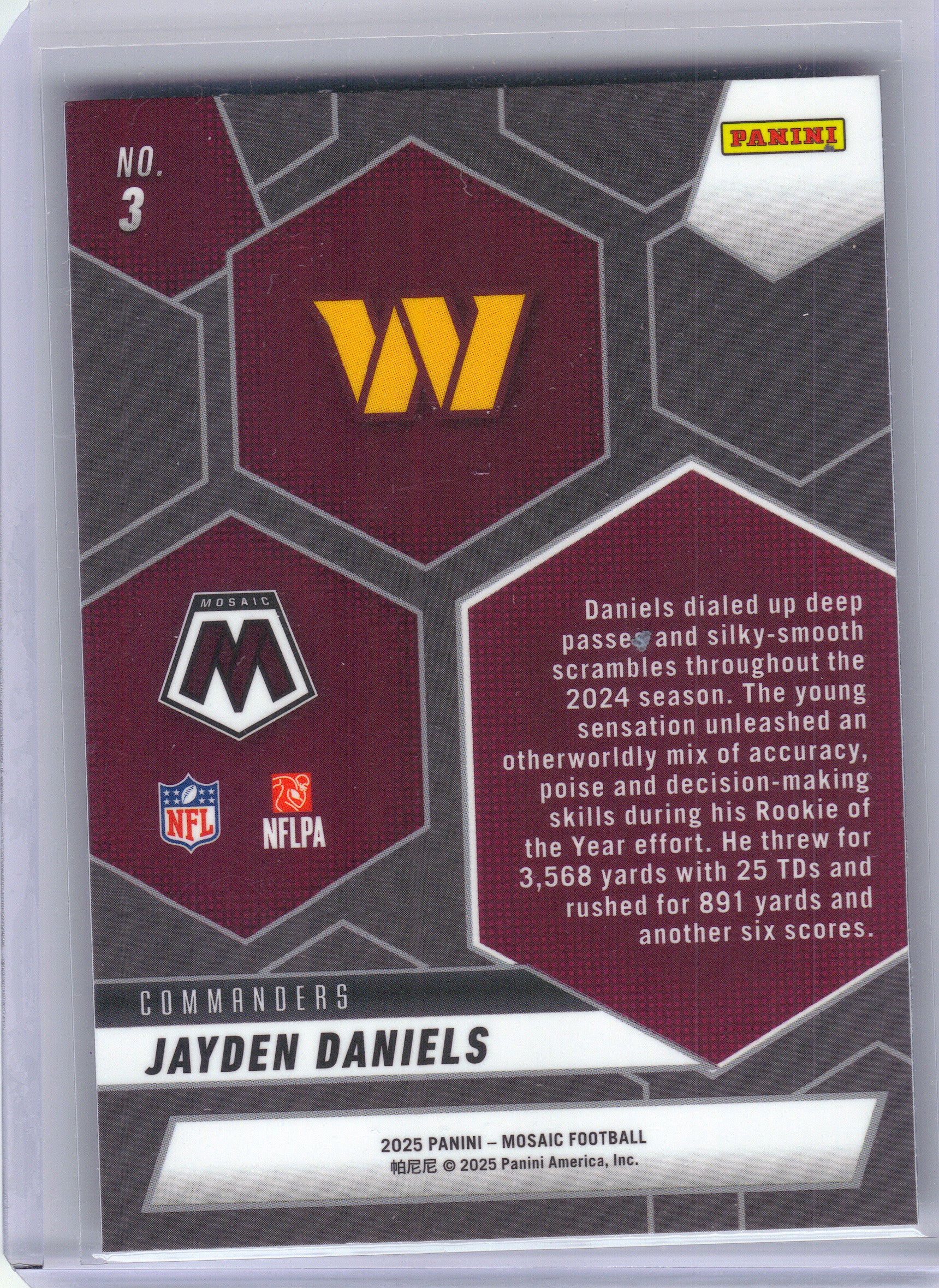 2025 Panini Mosaic #3 Jayden Daniels Montage x Washington Commanders