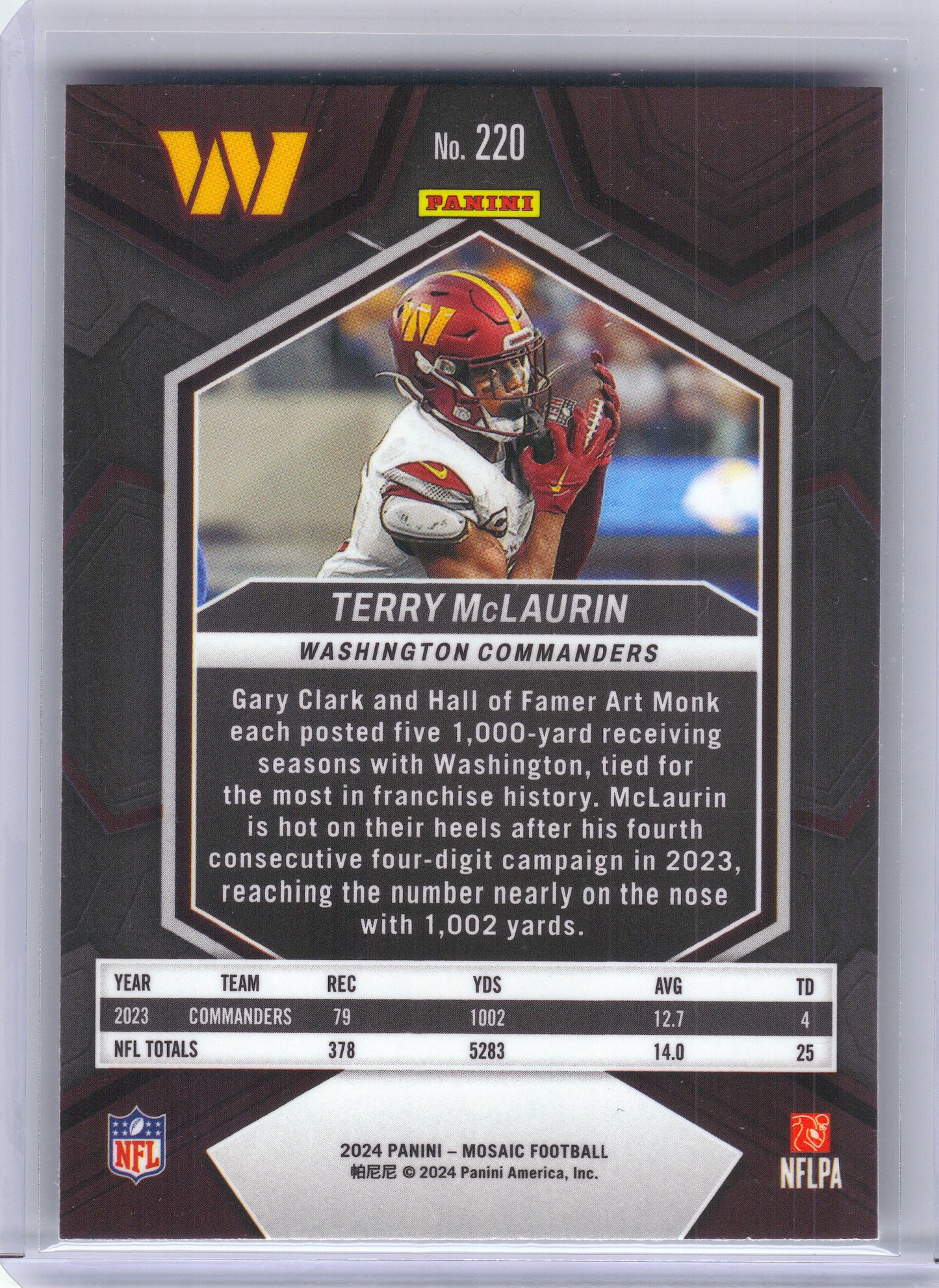 2024 Panini Mosaic #220 Terry McLaurin Washington Commanders