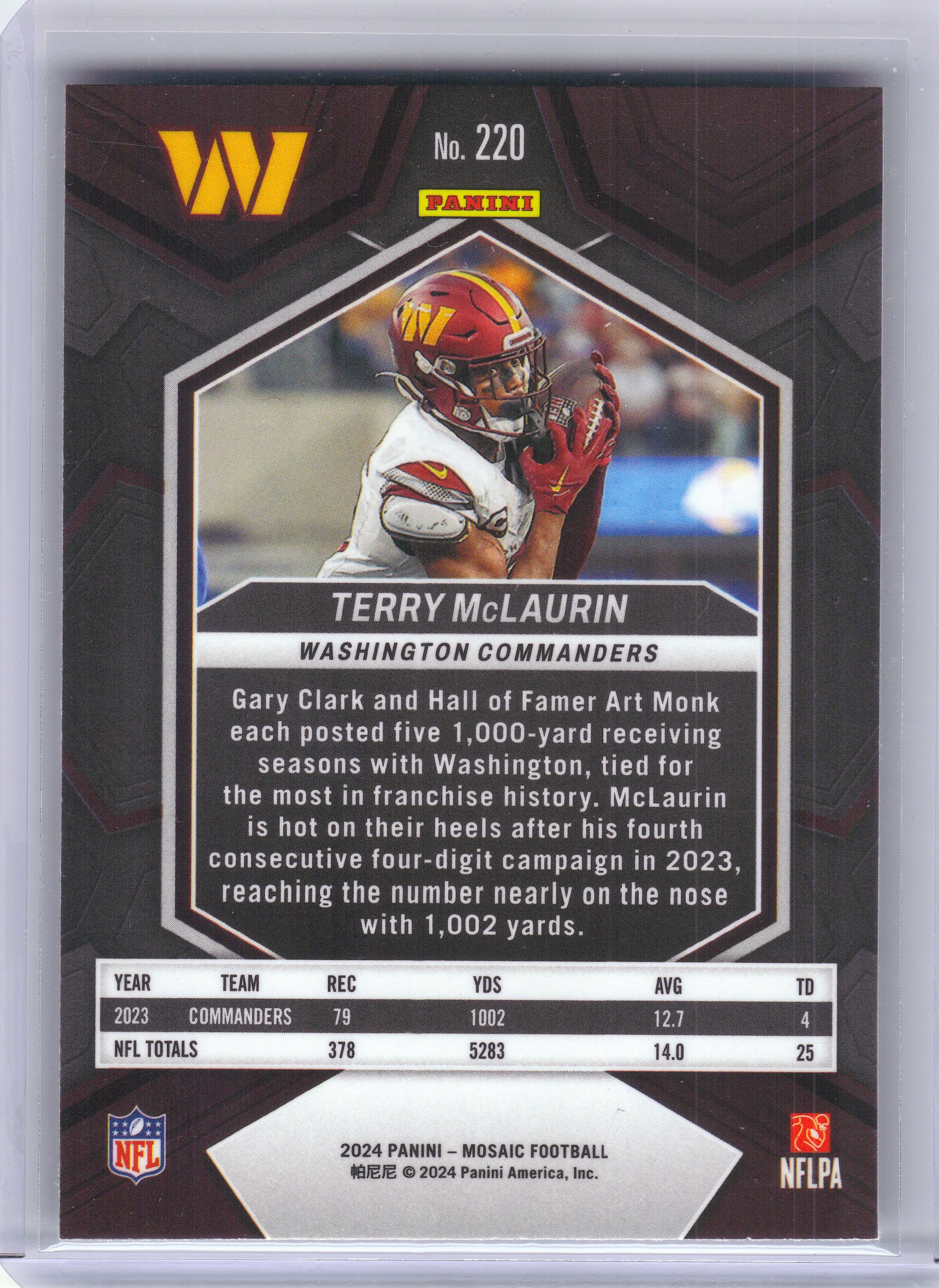 2024 Panini Mosaic #220 Terry McLaurin Washington Commanders