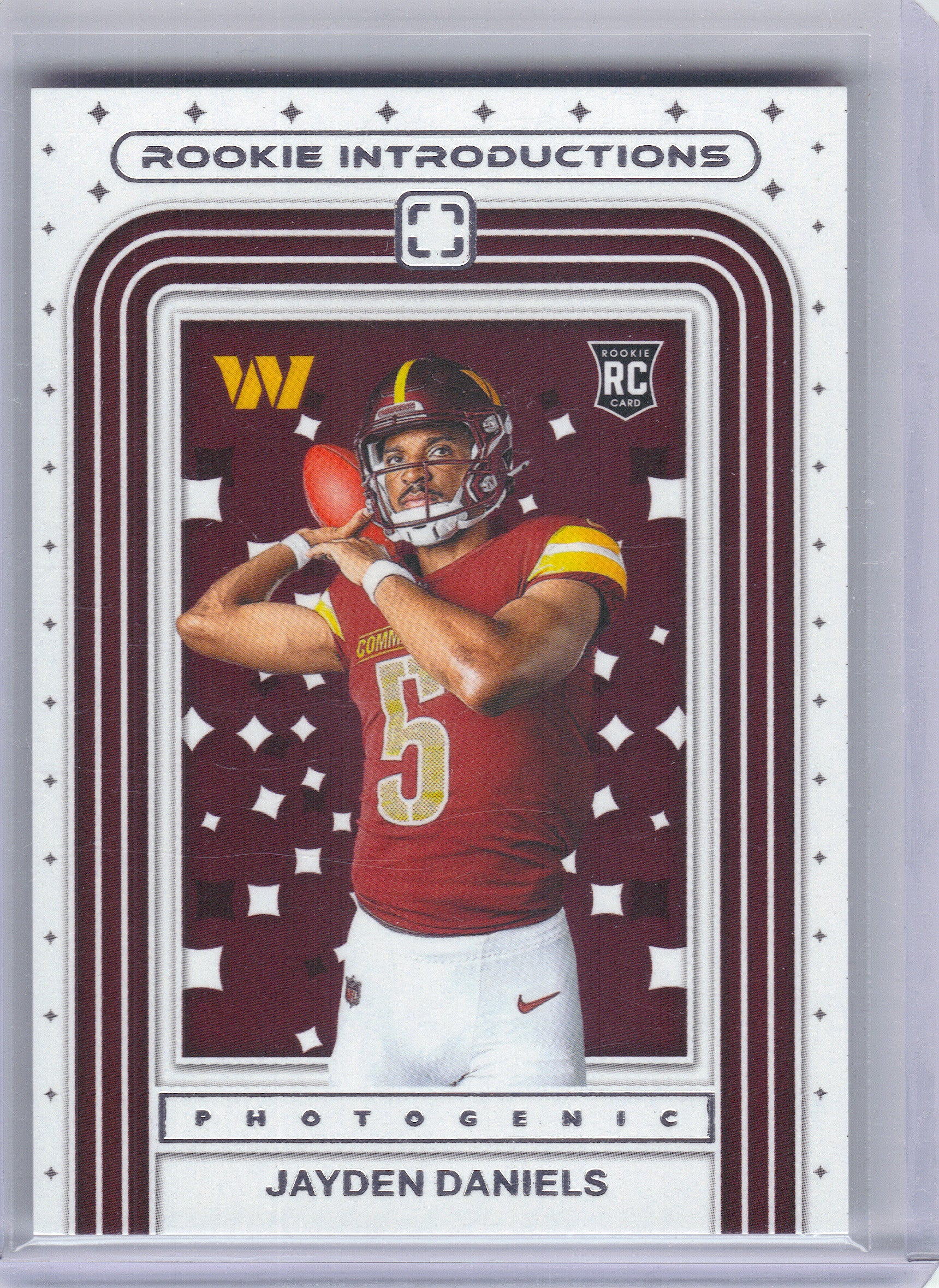 2024 Panini Photogenic #7 Jayden Daniels Rookie Introductions Washington Commanders