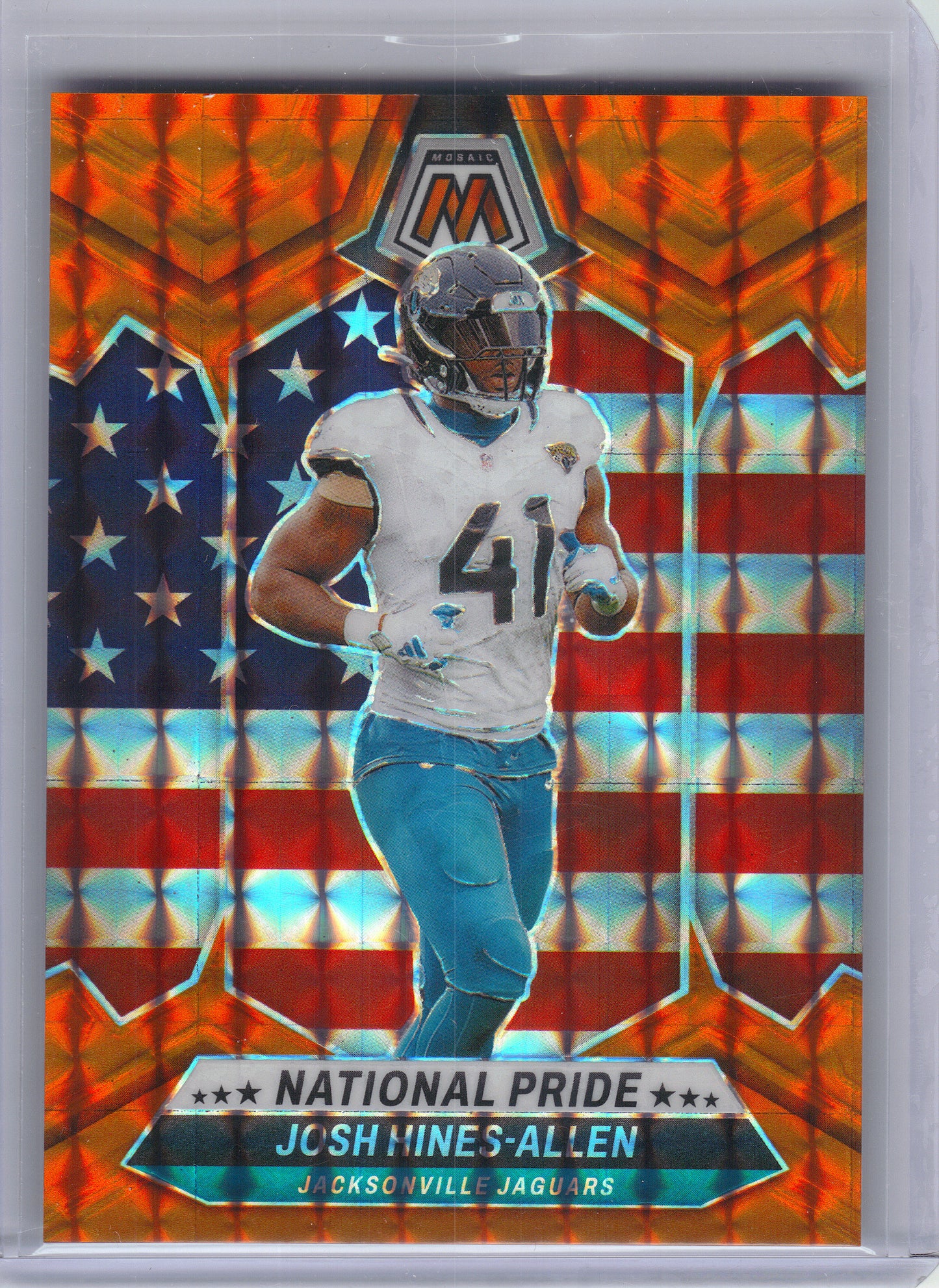 2024 Panini Mosaic #268 Josh Hines-Allen Mosaic Orange #/199 Jacksonville Jaguars SN