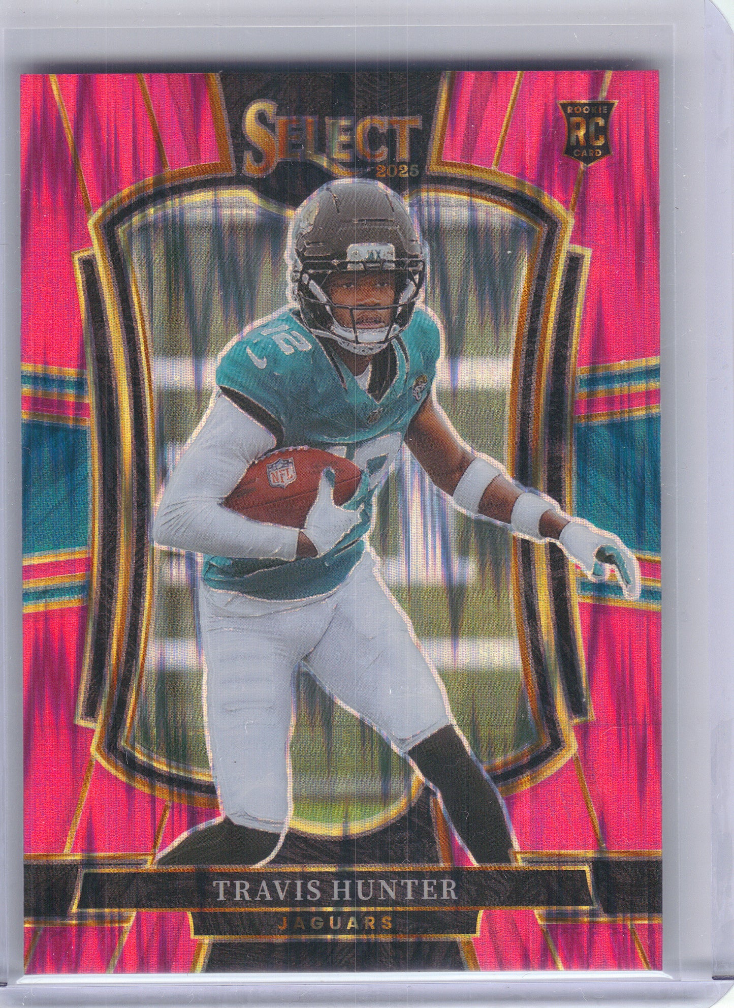 2025 Panini Select #128 Travis Hunter Pink Prizm Shock Jacksonville Jaguars RC