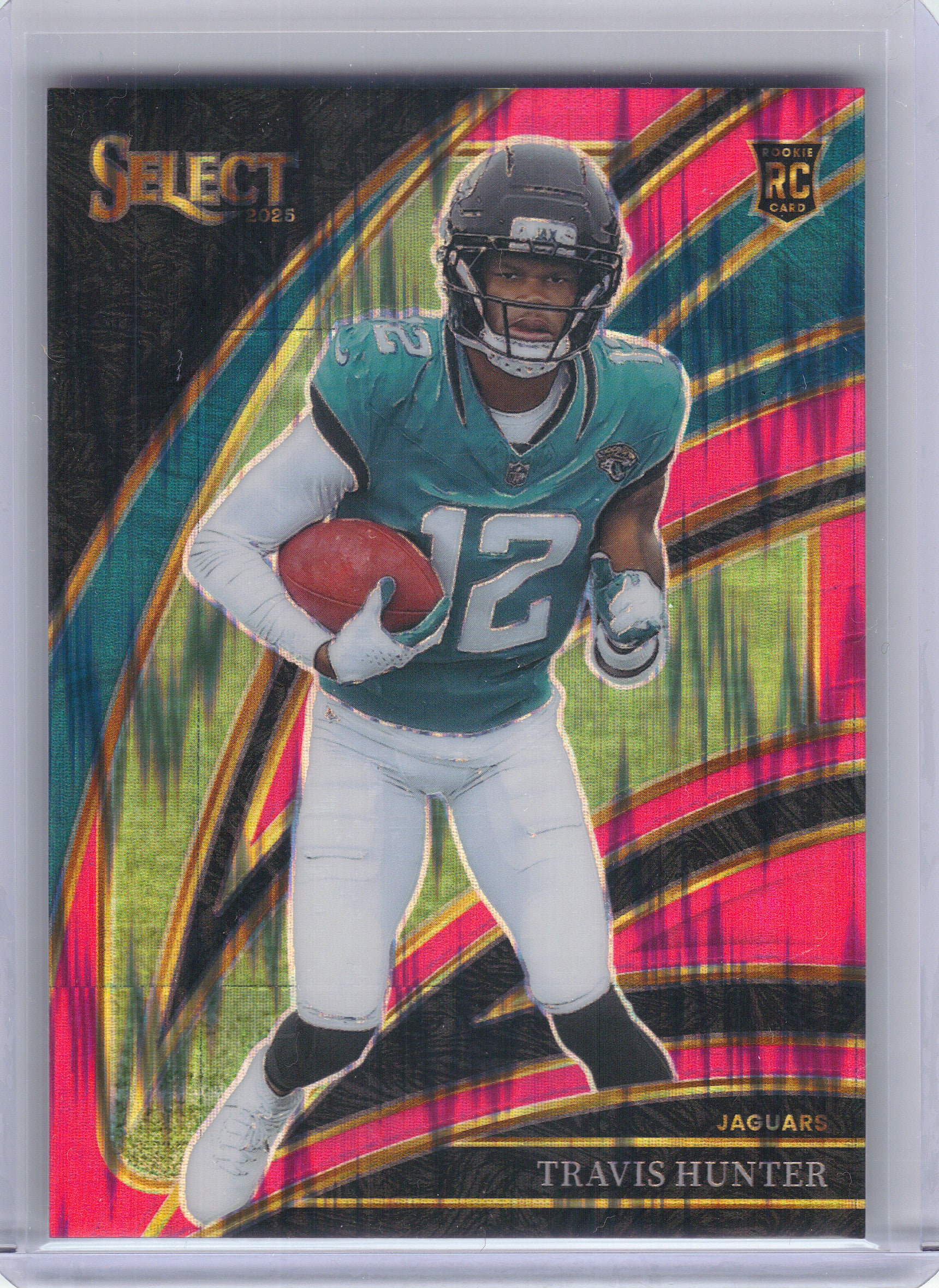 2025 Panini Select #228 Travis Hunter Pink Prizm Shock Jacksonville Jaguars RC