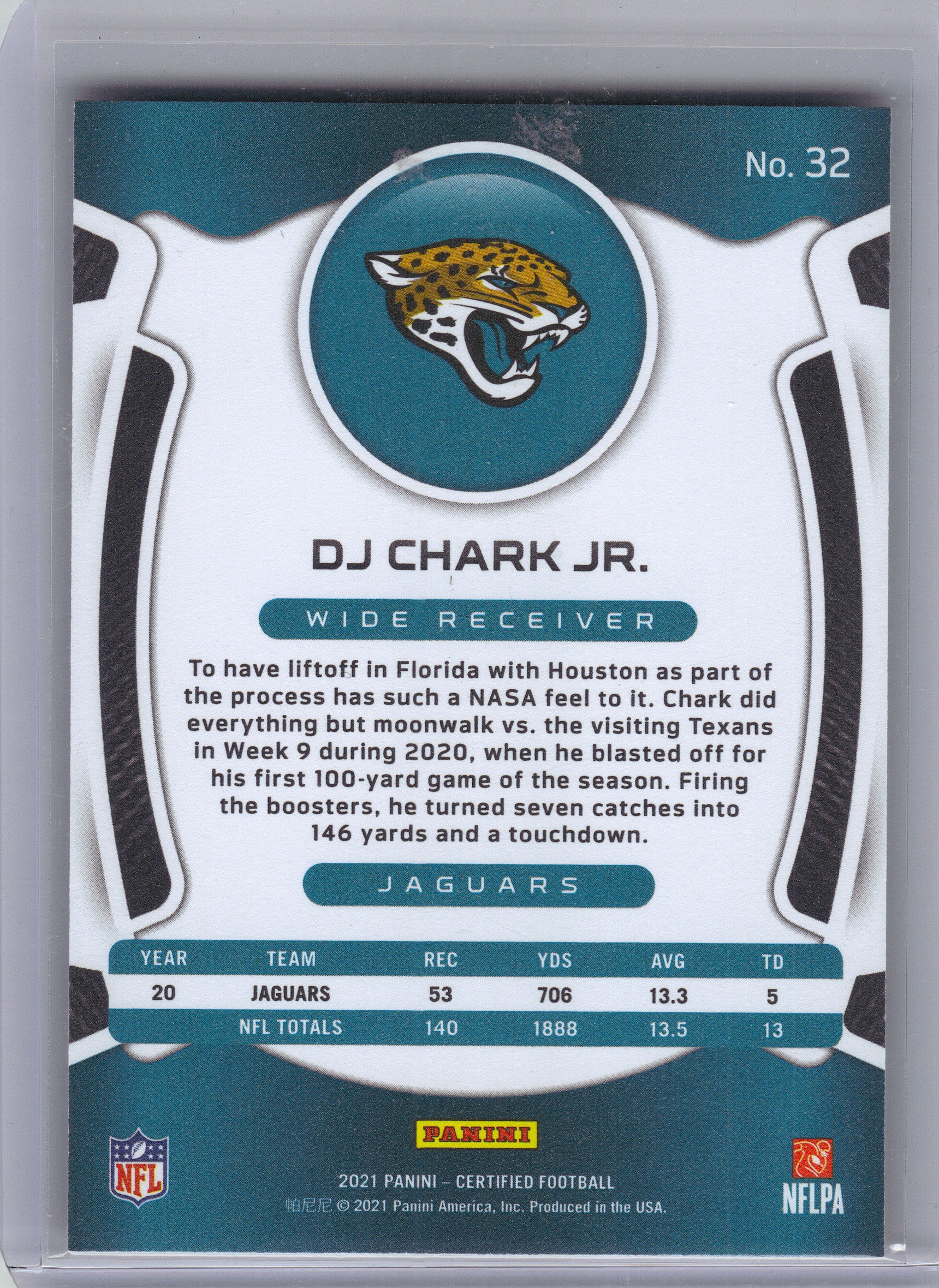 2021 Panini Certified #32 DJ Chark Jr. Mirror Bronze #/249 Jacksonville Jaguars SN