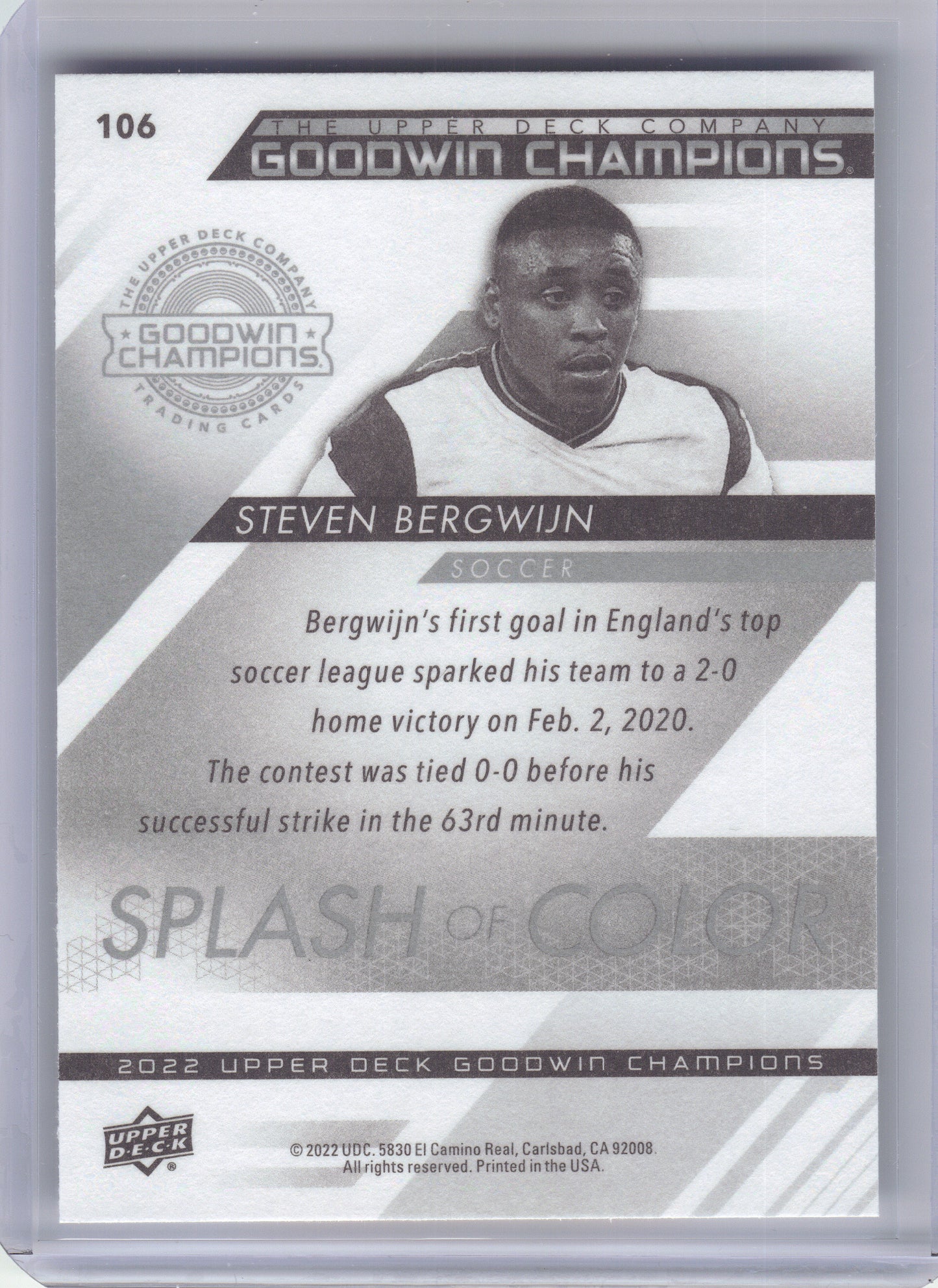 2022 Upper Deck Goodwin Champions #106 Steven Bergwijn
