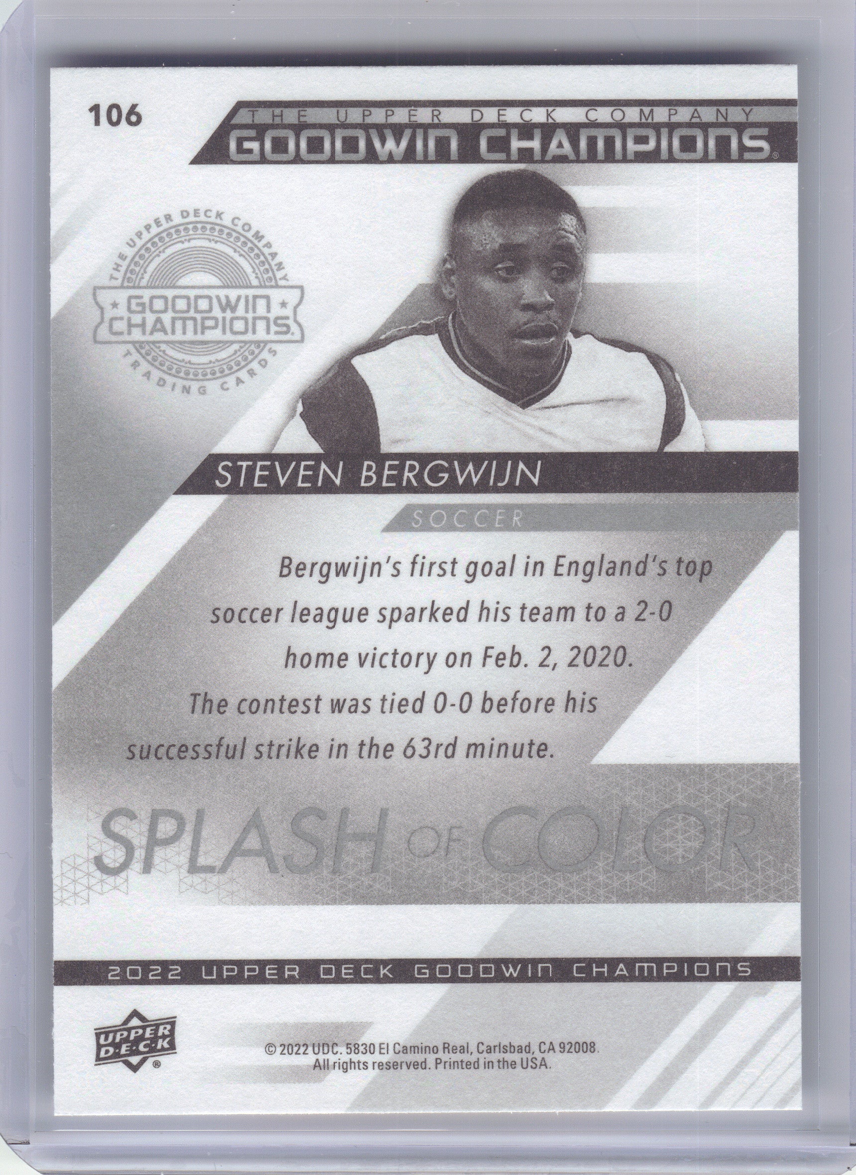 2022 Upper Deck Goodwin Champions #106 Steven Bergwijn