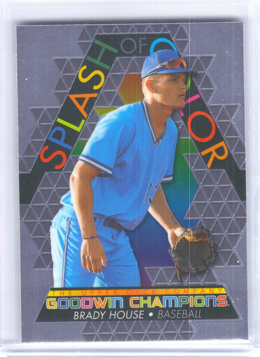 2022 Upper Deck Goodwin Champions #SCP12 Brady House Splash of Color Platinum Rainbow Green