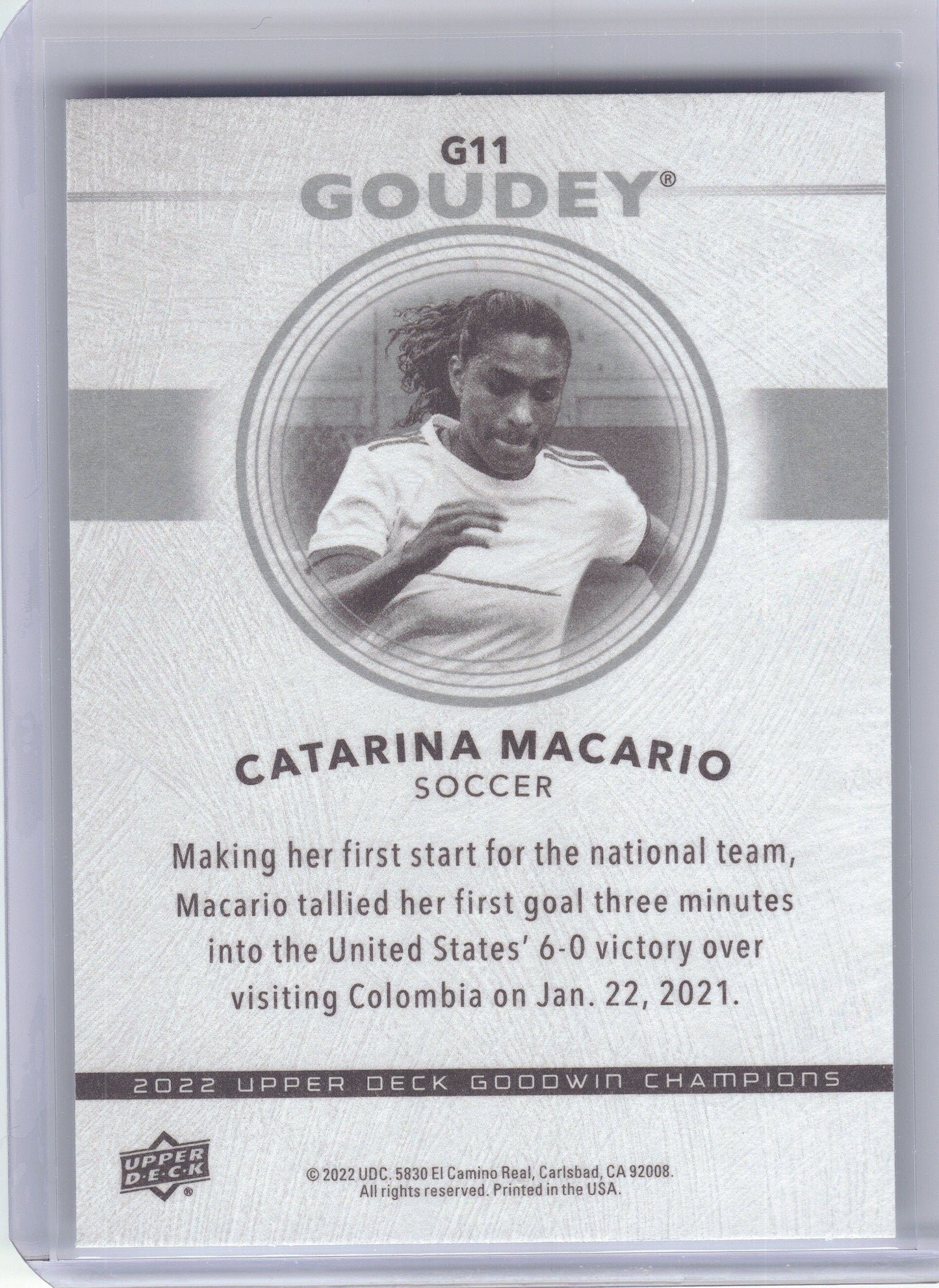 2022 Upper Deck Goodwin Champions #G11 Catarina Macario Goudey