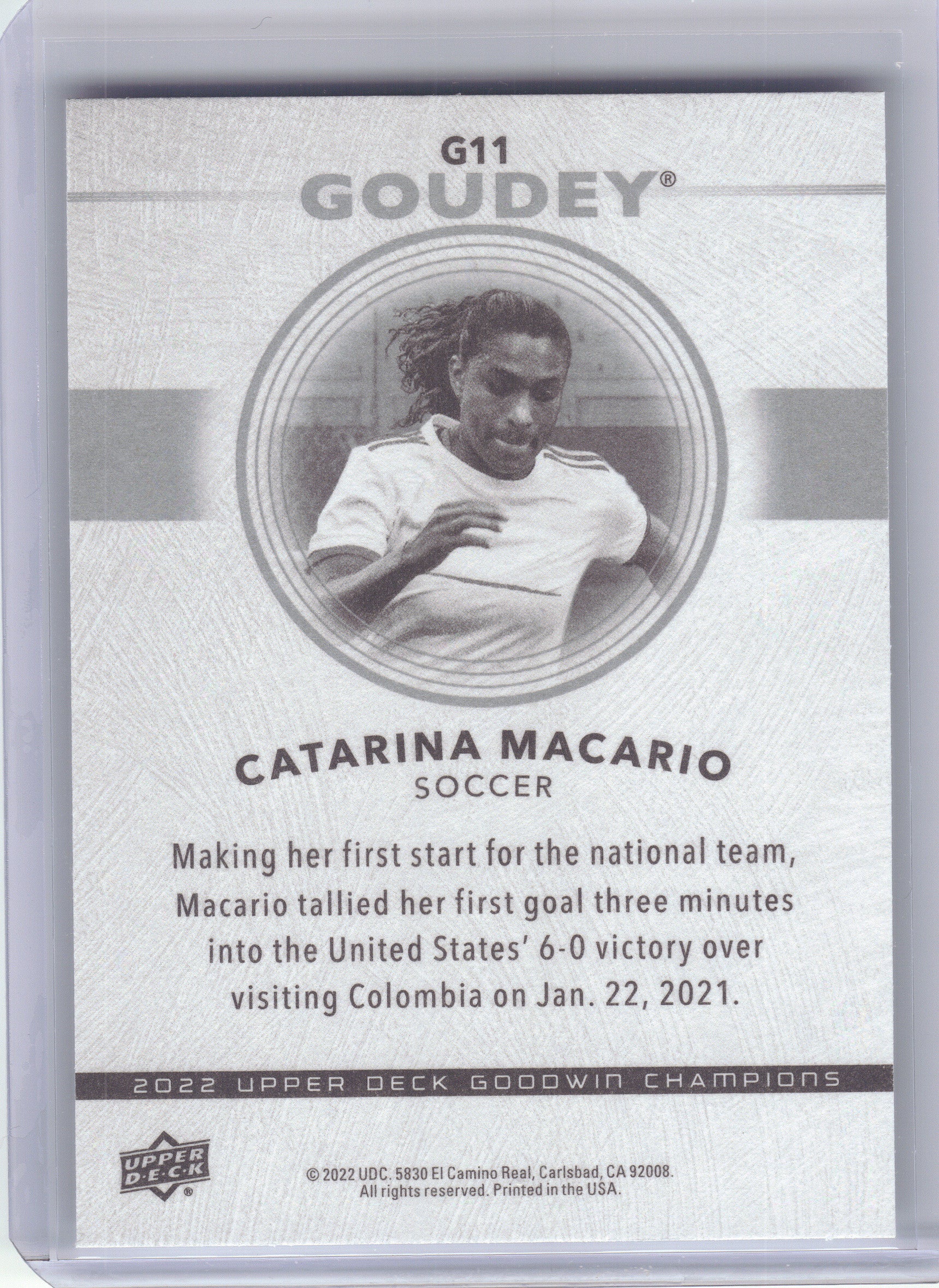 2022 Upper Deck Goodwin Champions #G11 Catarina Macario Goudey