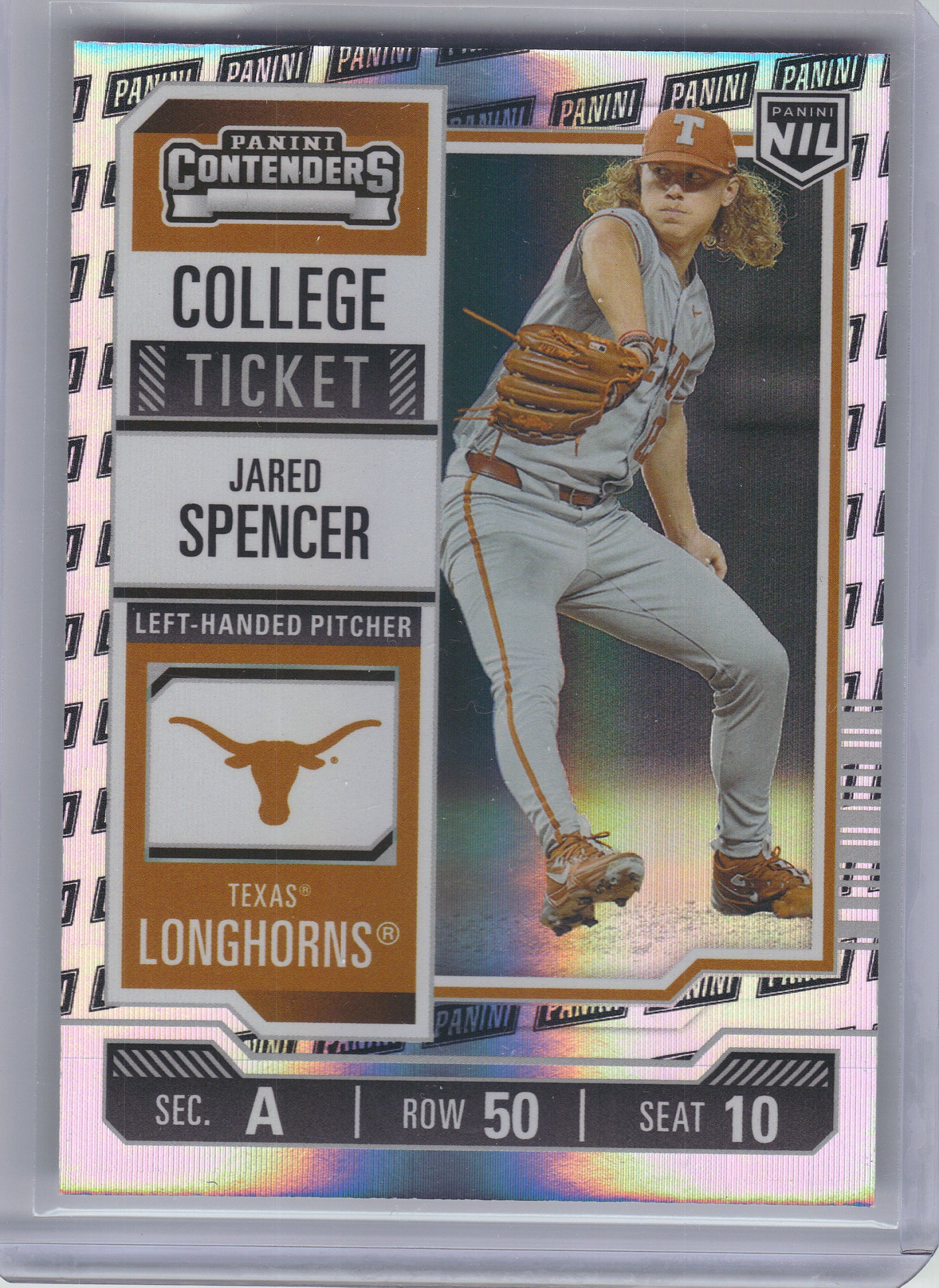 2025 Panini NIL Texas Longhorns #23 Jared Spencer Panini Logo Texas Longhorns