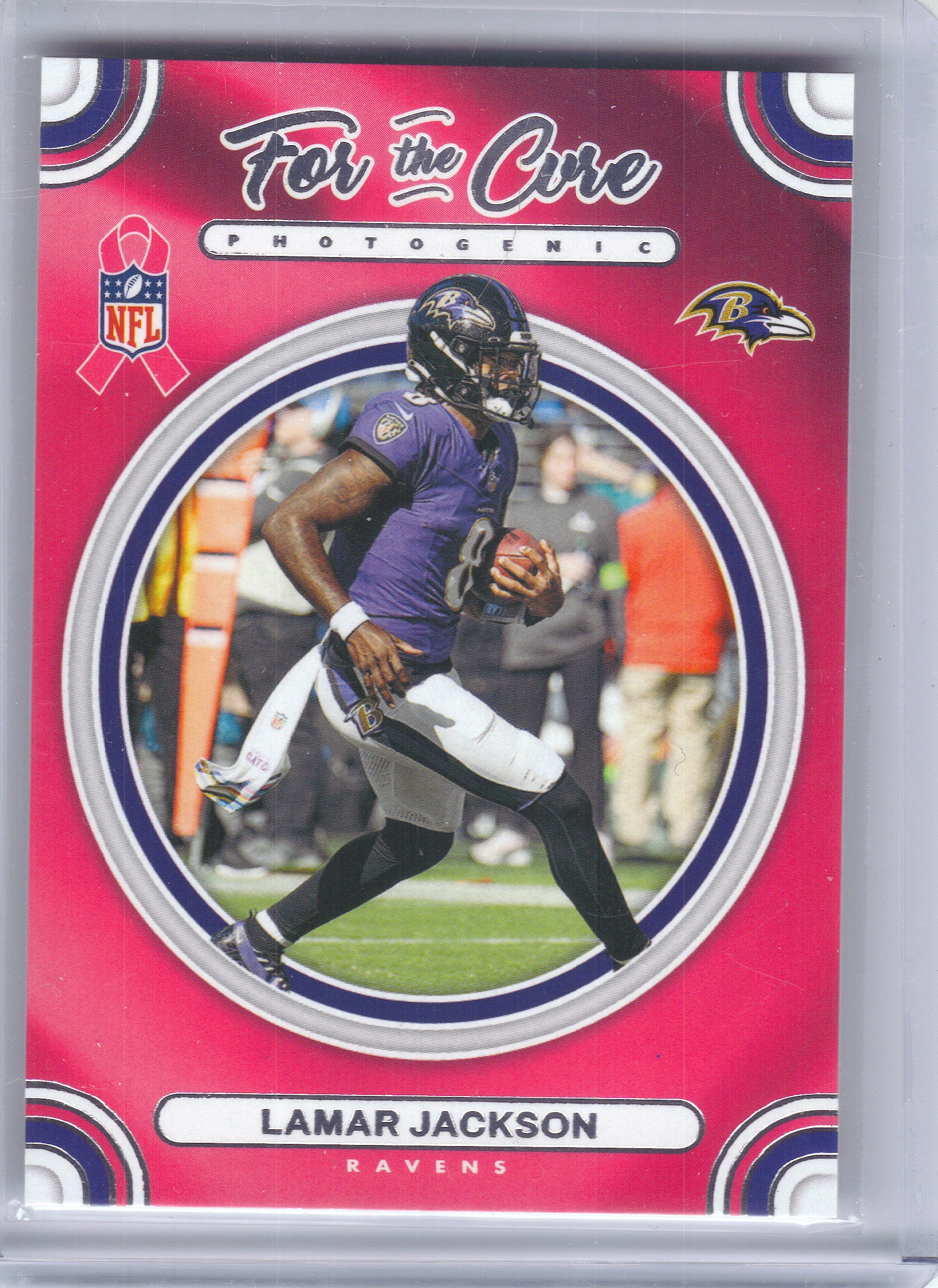 2024 Panini Photogenic #FTC-LJA Lamar Jackson For the Cure Baltimore Ravens