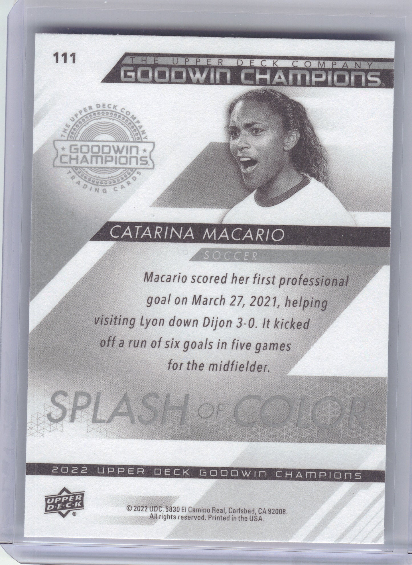 2022 Upper Deck Goodwin Champions #111 Catarina Macario