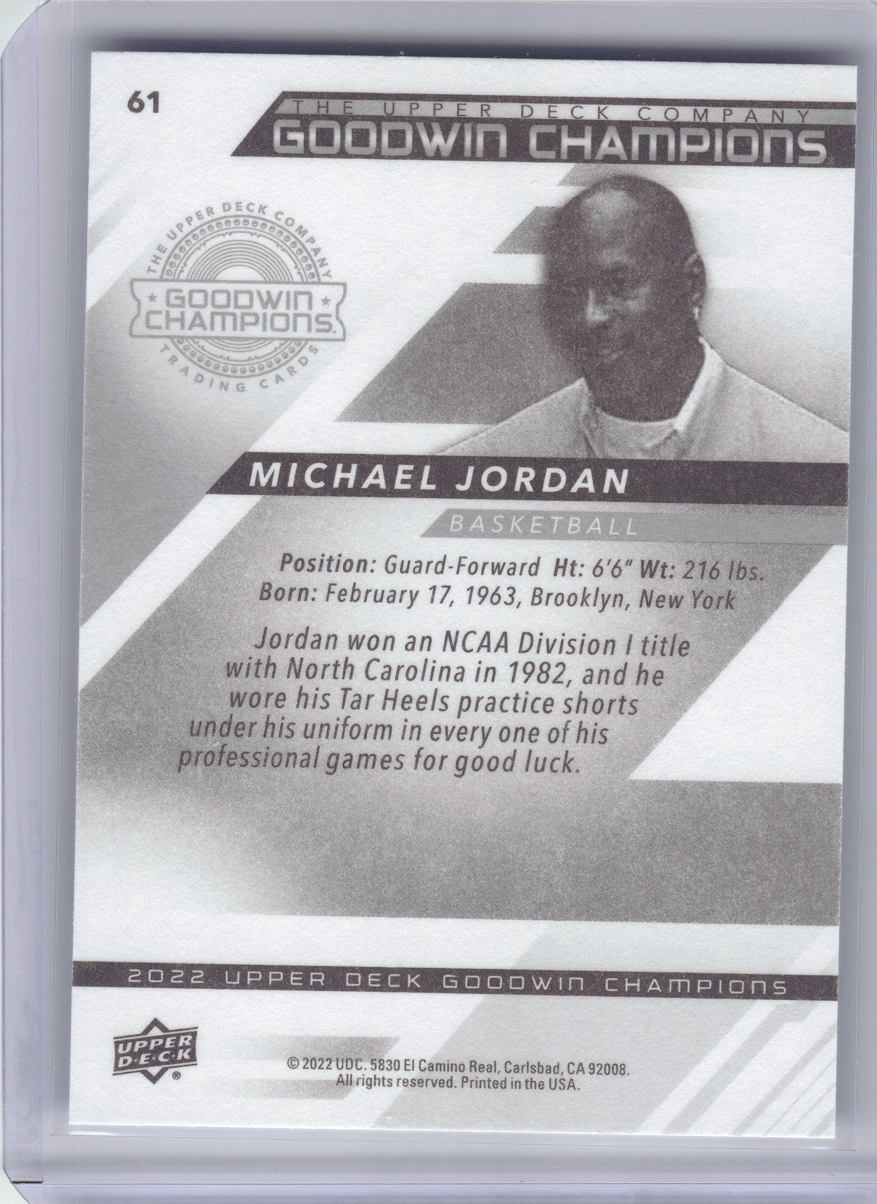 2022 Upper Deck Goodwin Champions #61 Michael Jordan