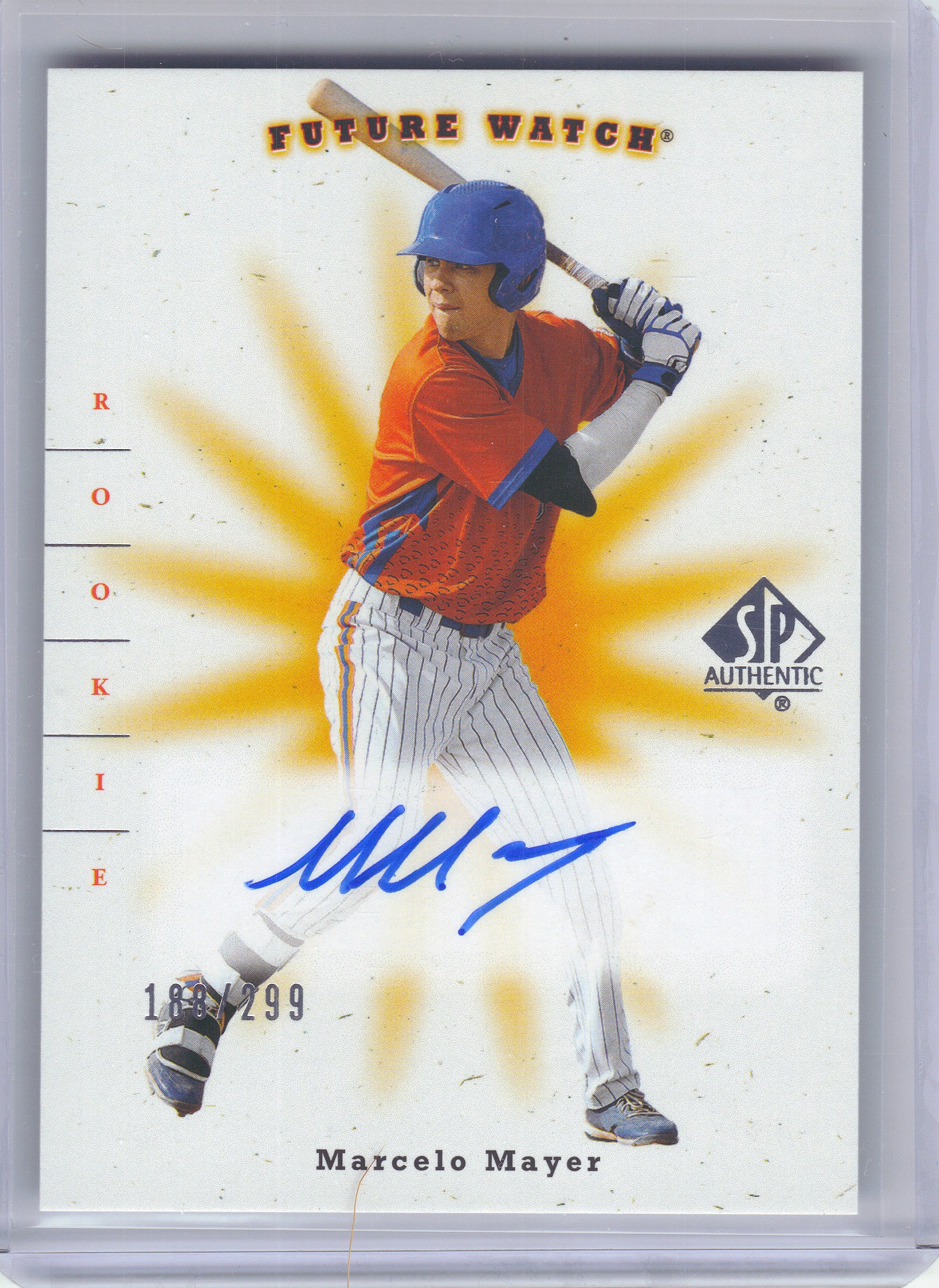 2022 Upper Deck Goodwin Champions #01T-MM Marcelo Mayer SP Authentic 2000 Future Watch Auto #/299 SN, AU