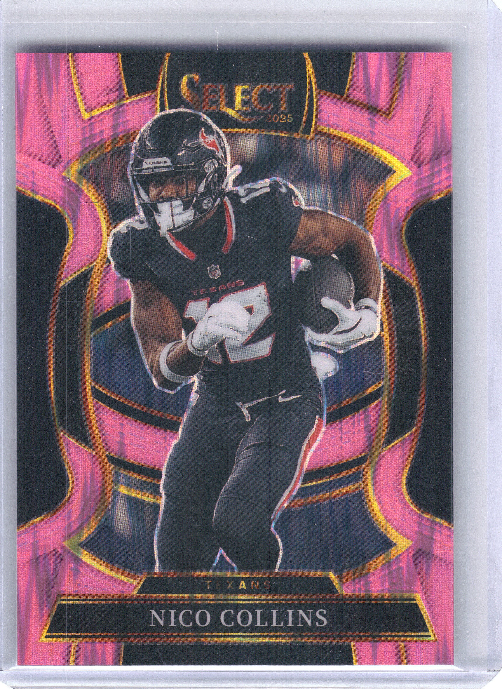 2025 Panini Select #35 Nico Collins Pink Prizm Shock Houston Texans