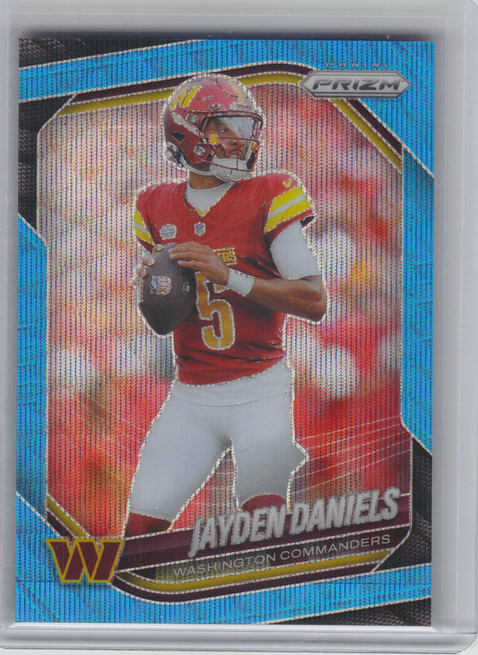 2025 Panini Prizm #278 Jayden Daniels Blue Wave #/230 Washington Commanders SN