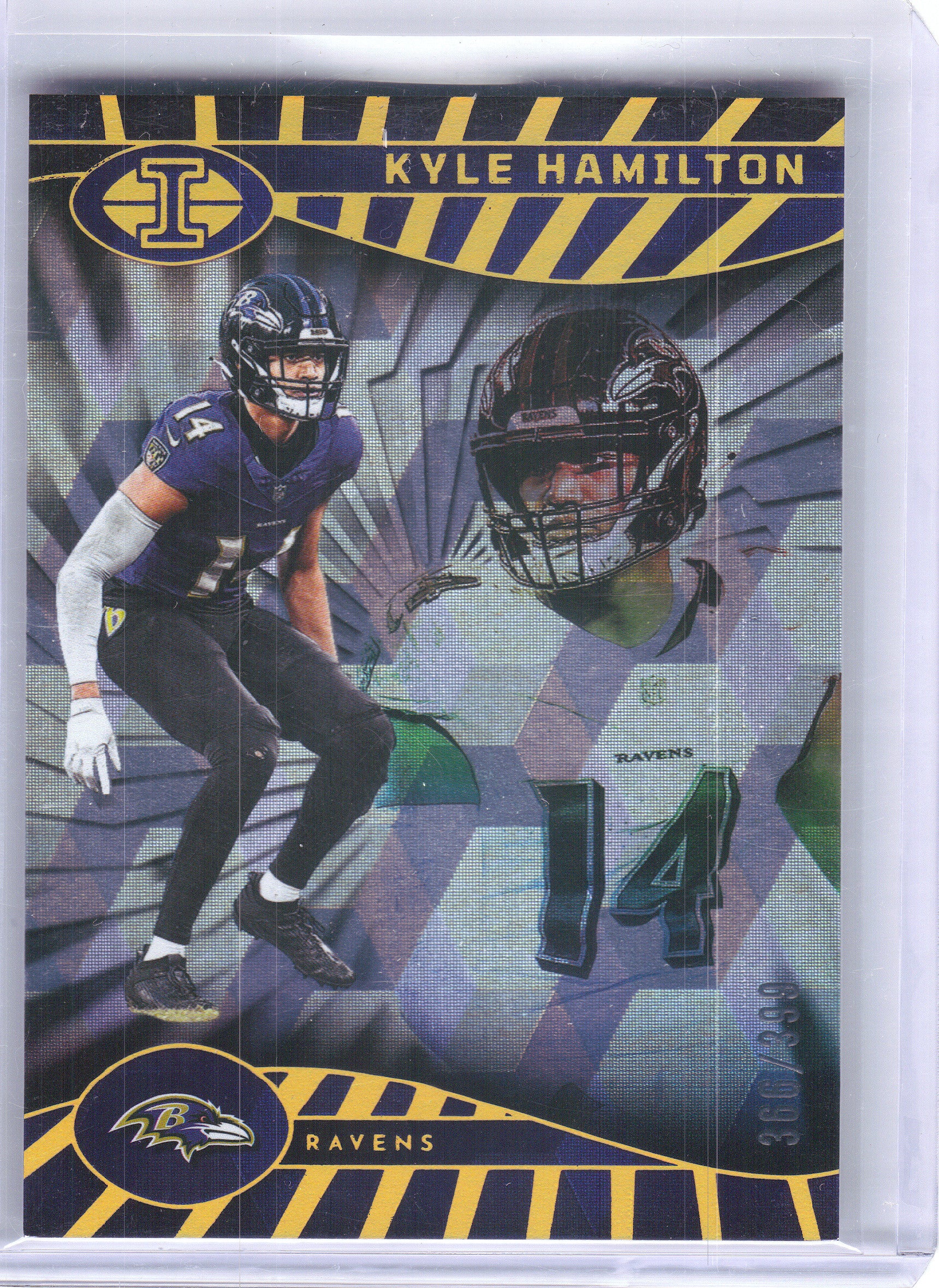 2024 Panini Illusions #9 Kyle Hamilton Cubic Trophy Collection #/399 Baltimore Ravens SN