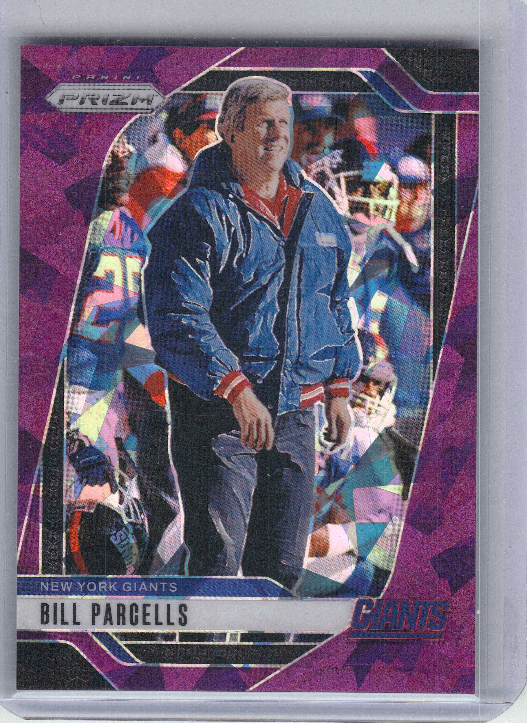 2024 Panini Prizm #221 Bill Parcells Purple Ice #/225 New York Giants SN
