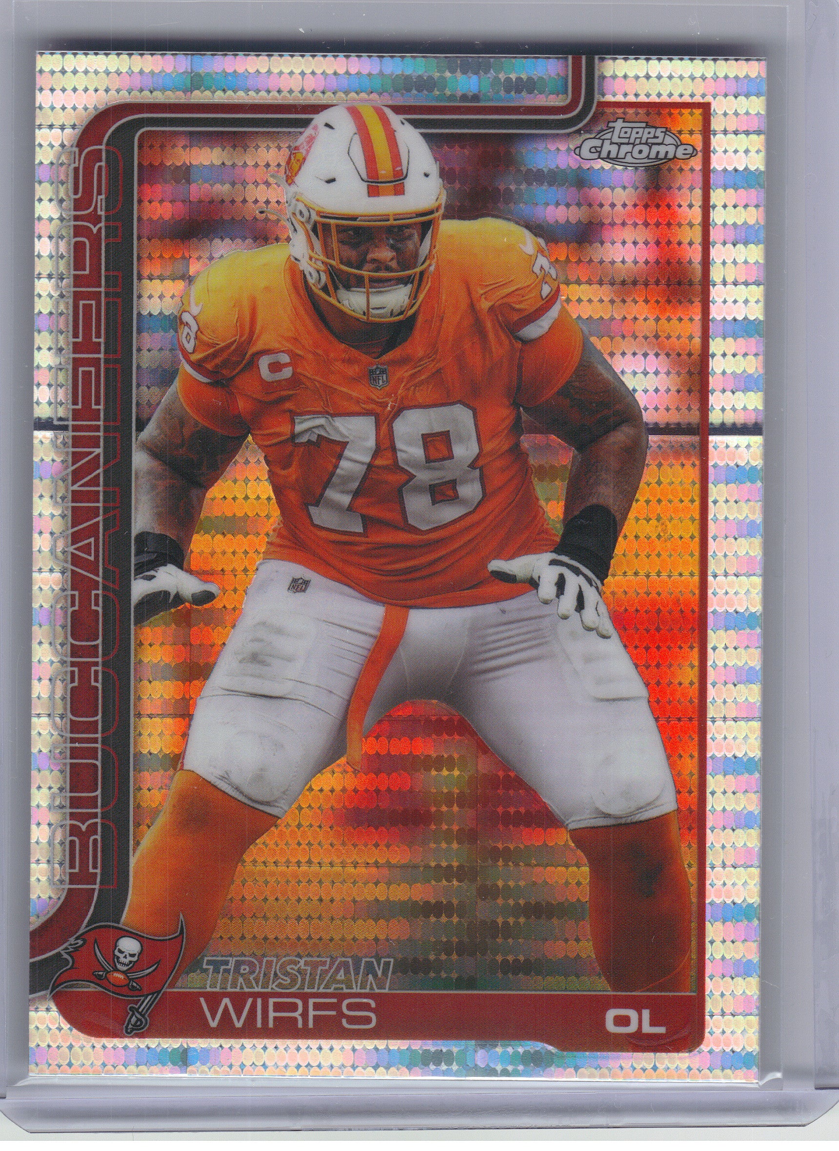 2025 Topps Chrome #287 Tristan Wirfs Pulsar Refractor Tampa Bay Buccaneers