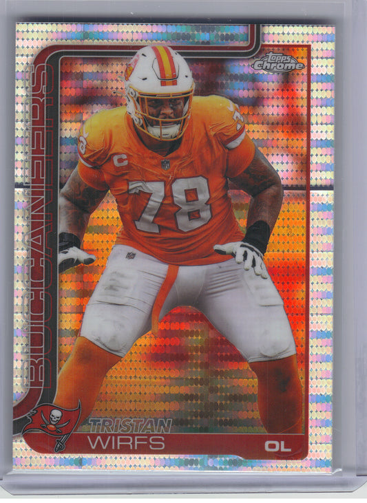 2025 Topps Chrome #287 Tristan Wirfs Pulsar Refractor Tampa Bay Buccaneers