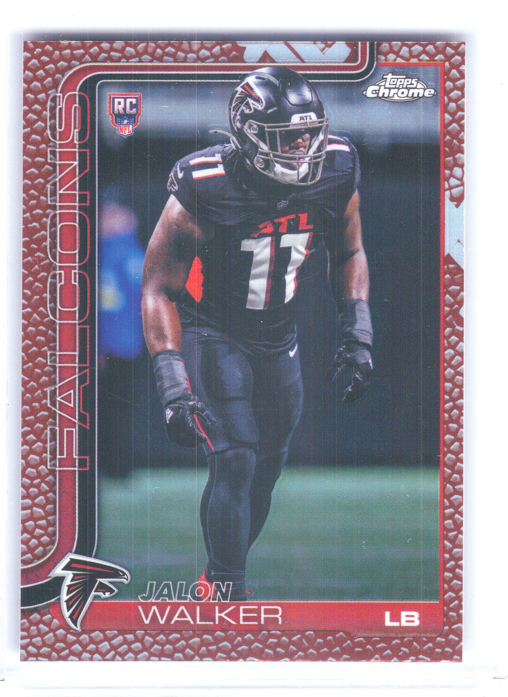 2025 Topps Chrome #354 Jalon Walker Football Leather Refractor Atlanta Falcons RC